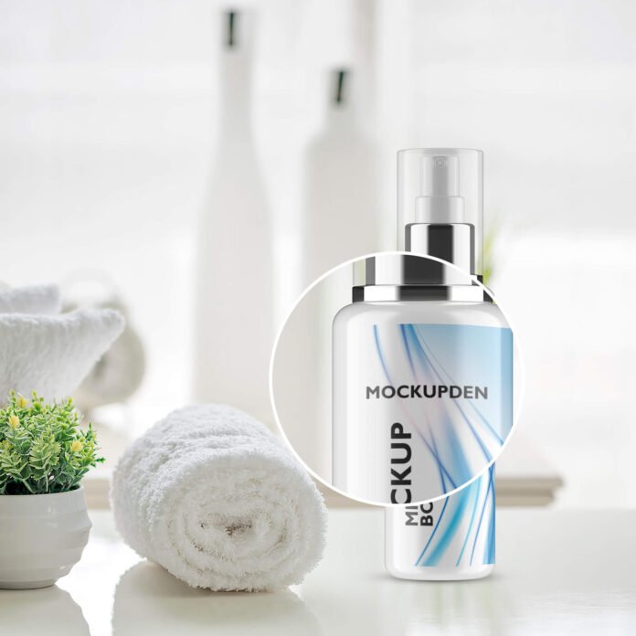 Free Mist Spray Bottle Mockup PSD