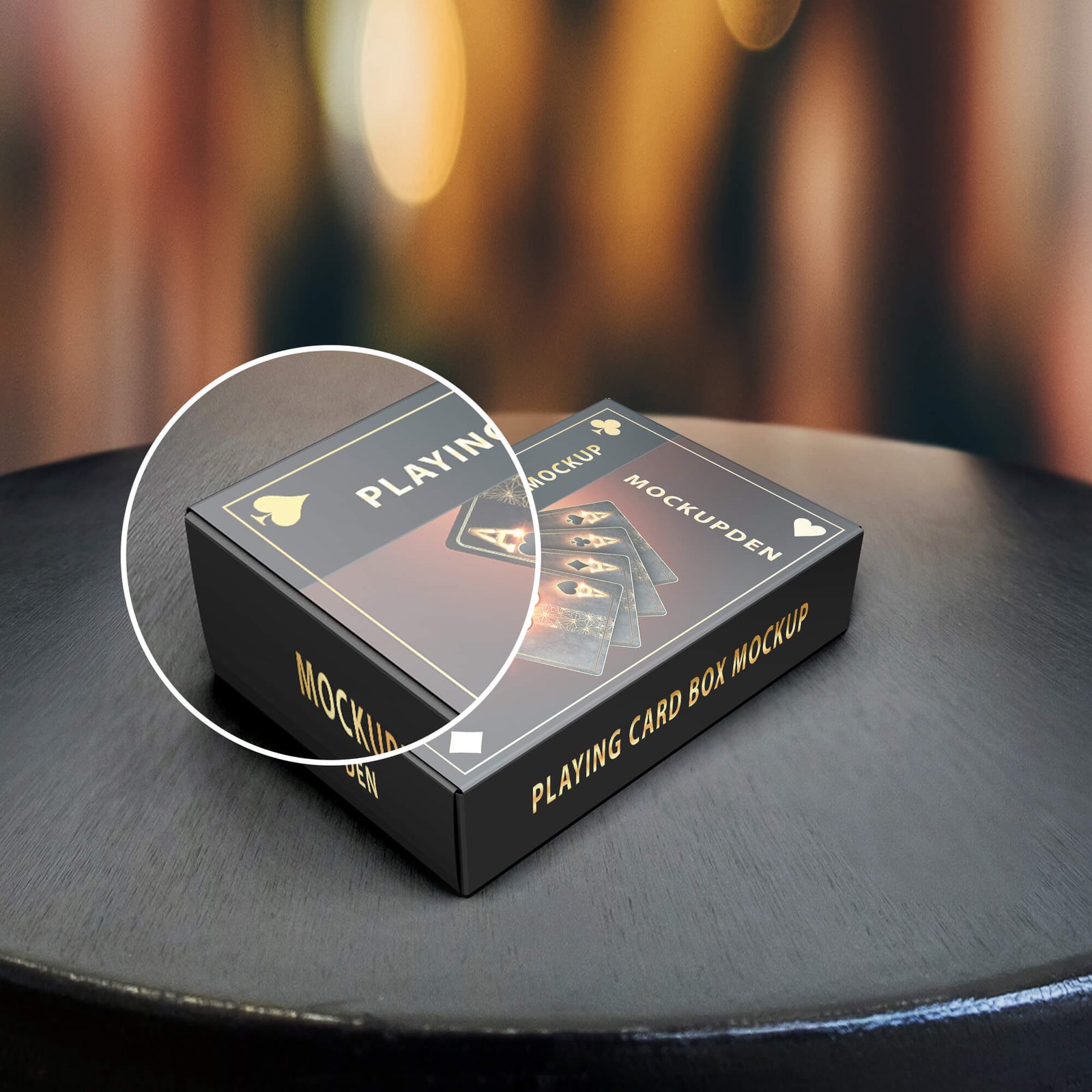 Close Up Of a Free Playing Card Box Mockup PSD Template
