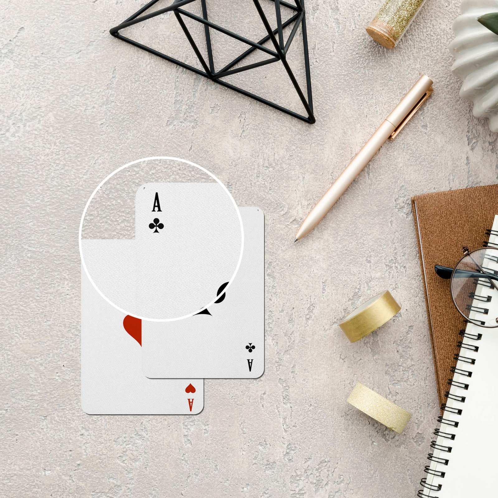 Close Up Of a Free Poker Card Mockup PSD Template