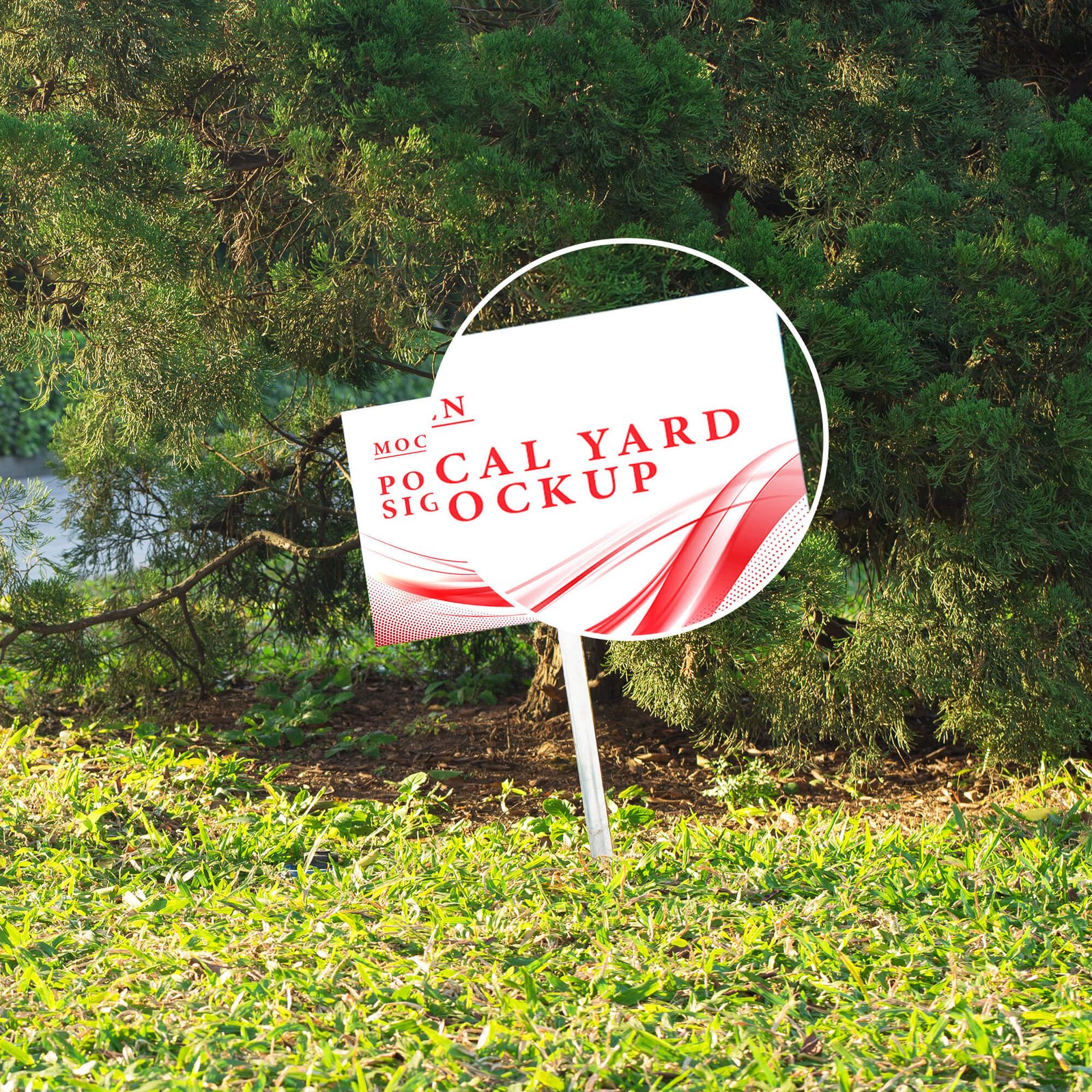 Close Up Of a Free Political Yard Sign Mockup PSD Template