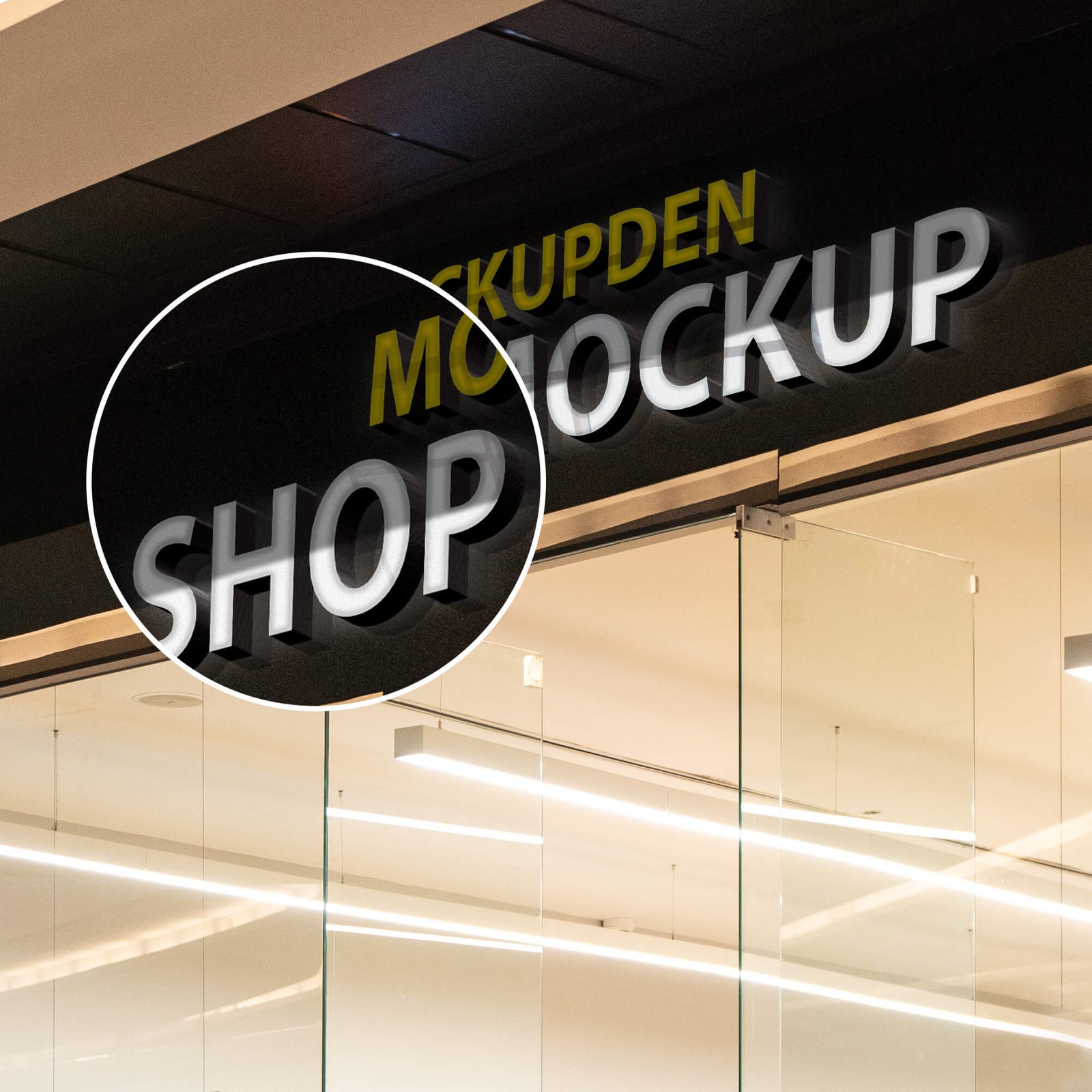 Close Up Of a Free Shop Mockup PSD Template (1)