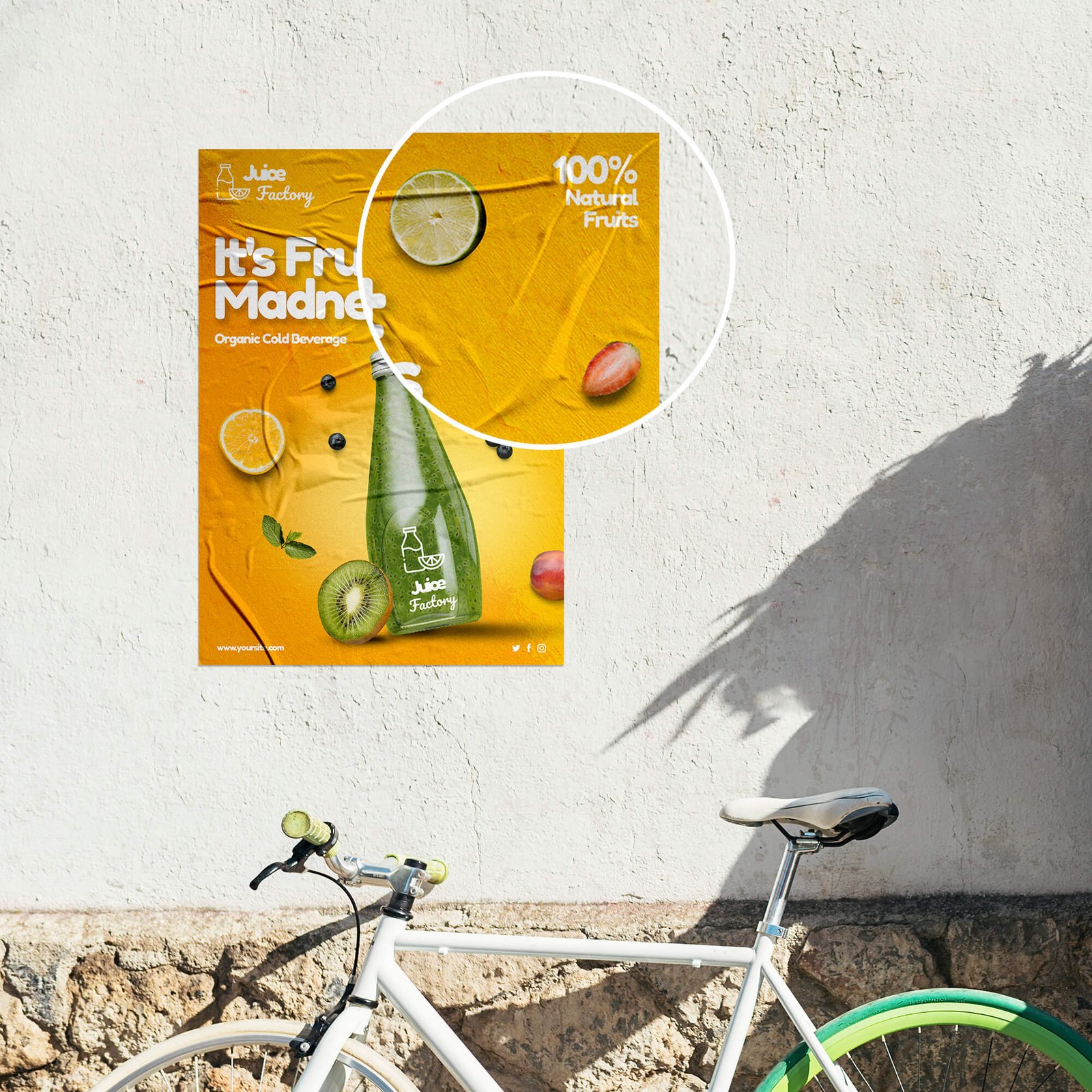 Close Up Of a Free Street Poster Mockup PSD Template