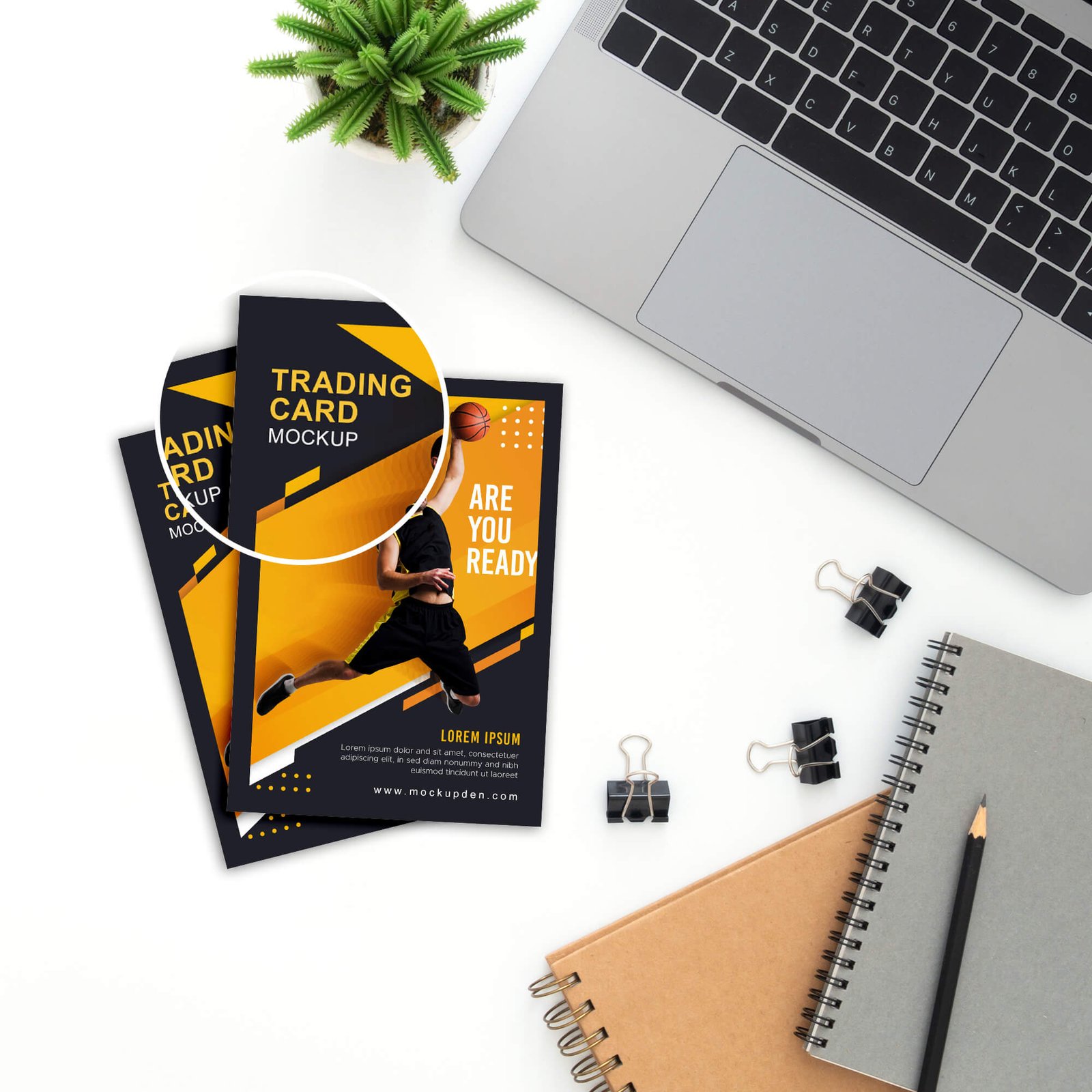 Close Up Of a Free Trading Card Mockup PSD Template