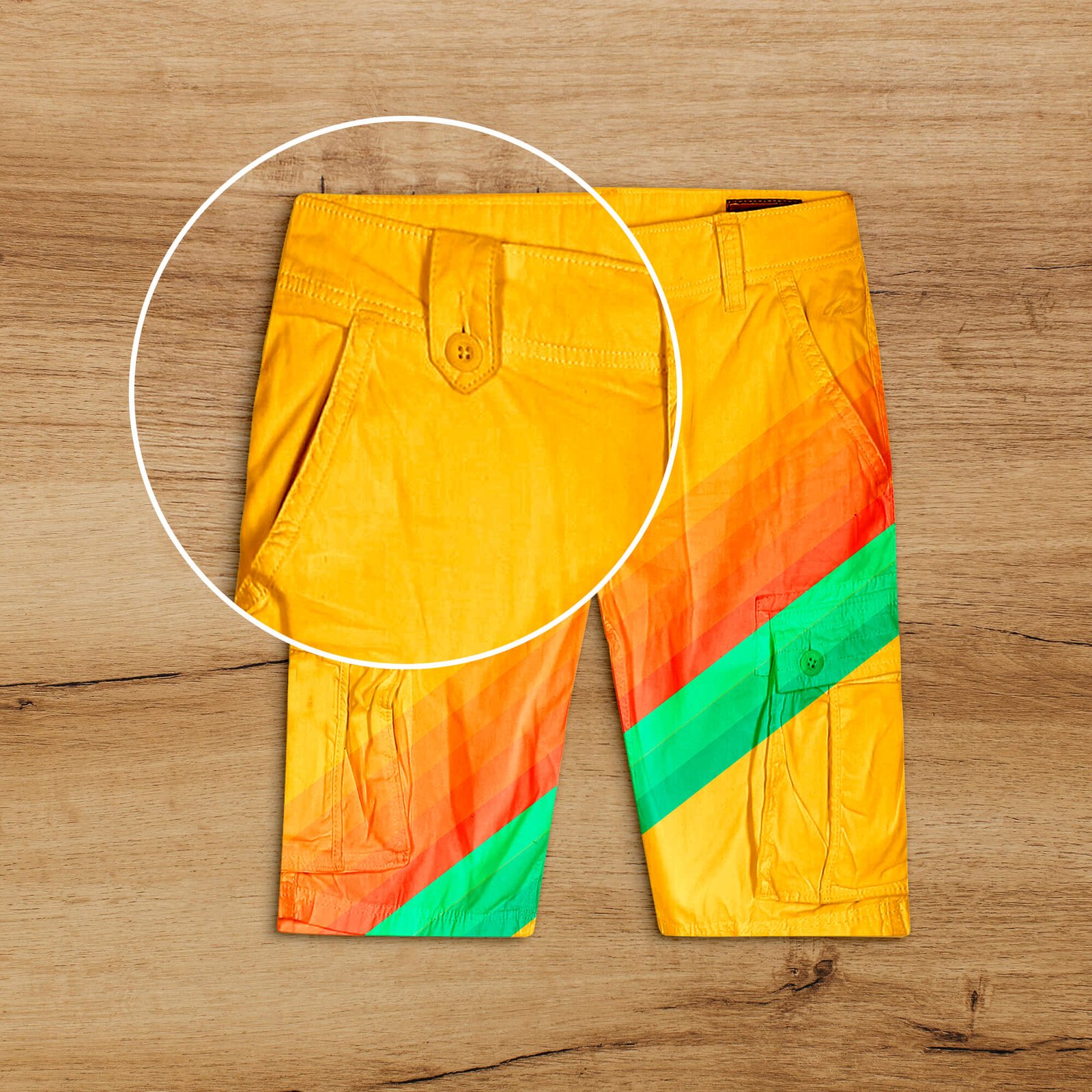 Close Up of a Free Cargo Shorts Mockup PSD Template
