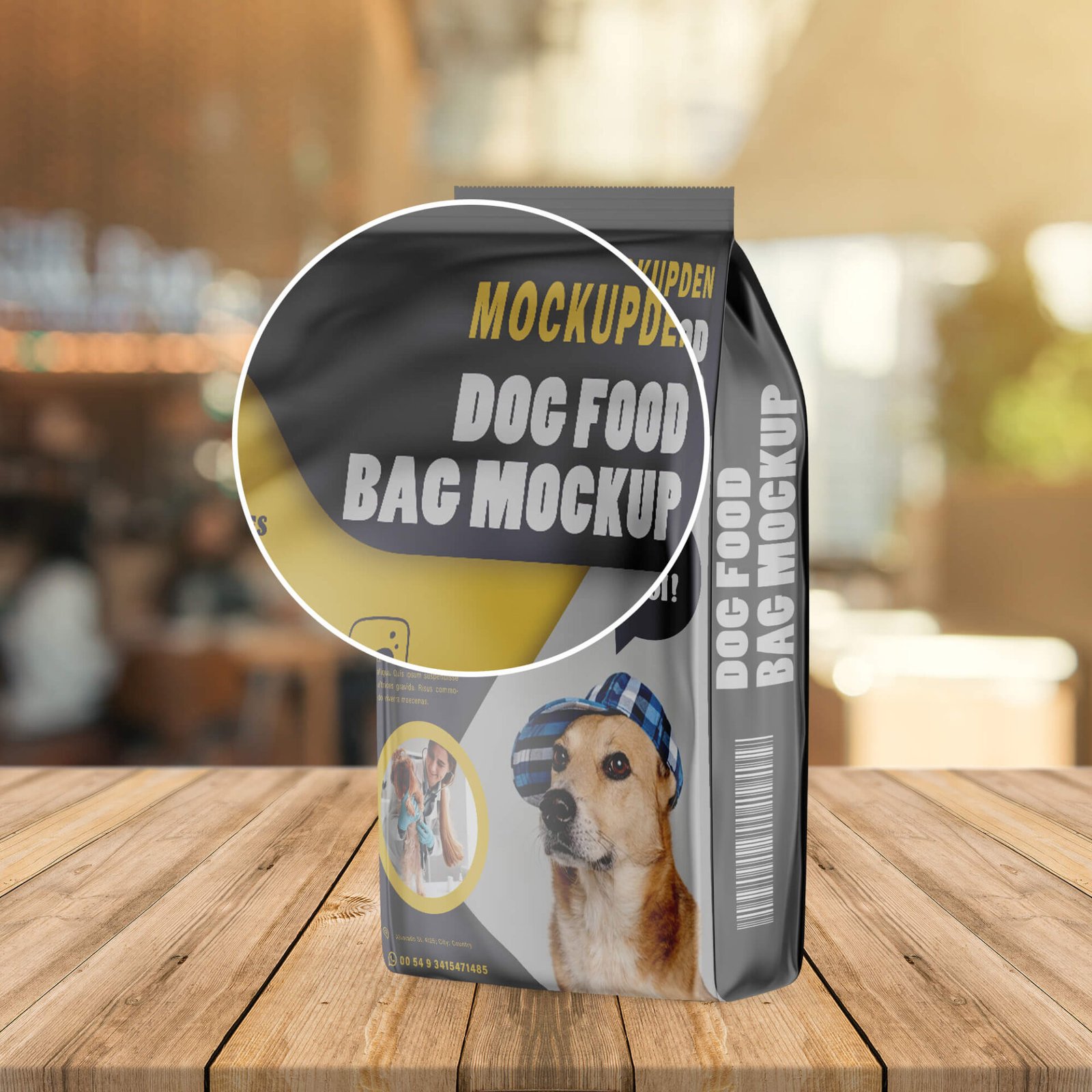 Free Dog Food Bag Mockup PSD