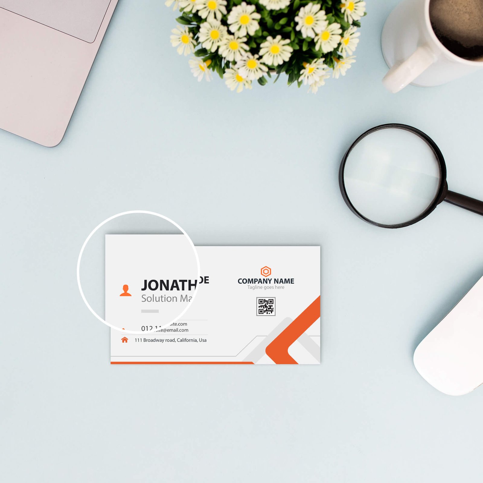 Close Up of a Free Personal Card Mockup PSD Template