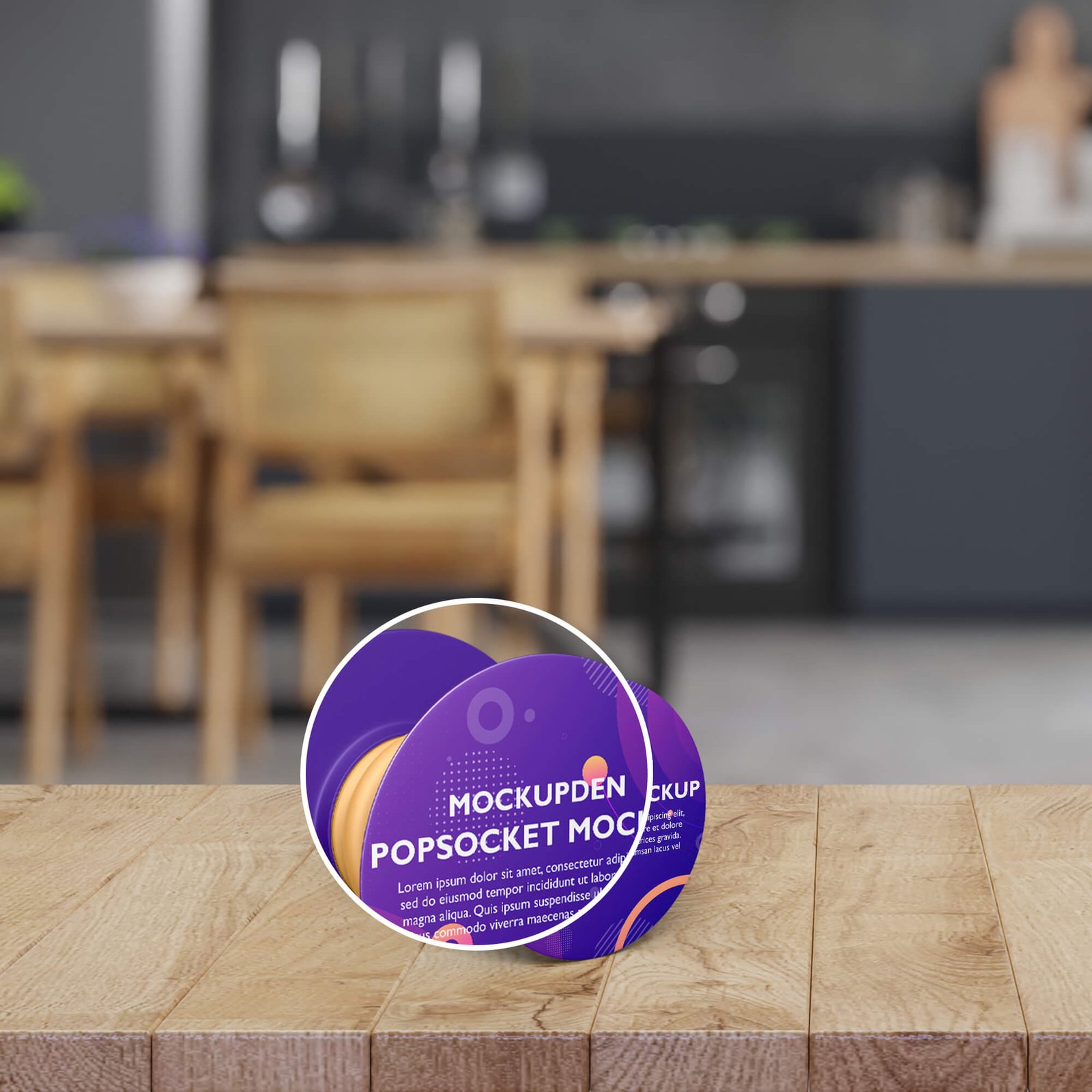 Close Up of a Free Popsocket Mockup PSD Template