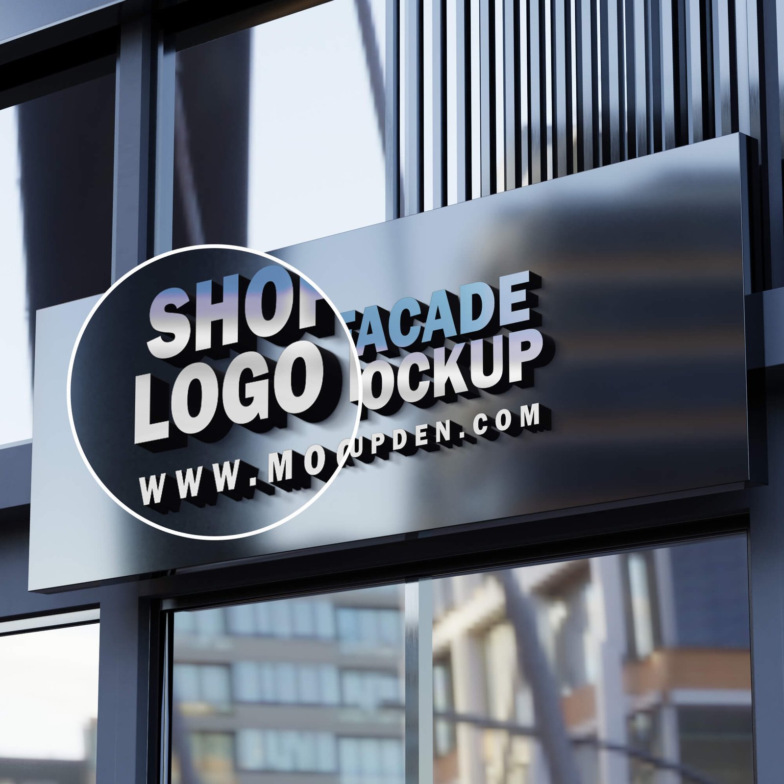 Close Up of a Free Shop Facade Logo Mockup PSD Template (1)