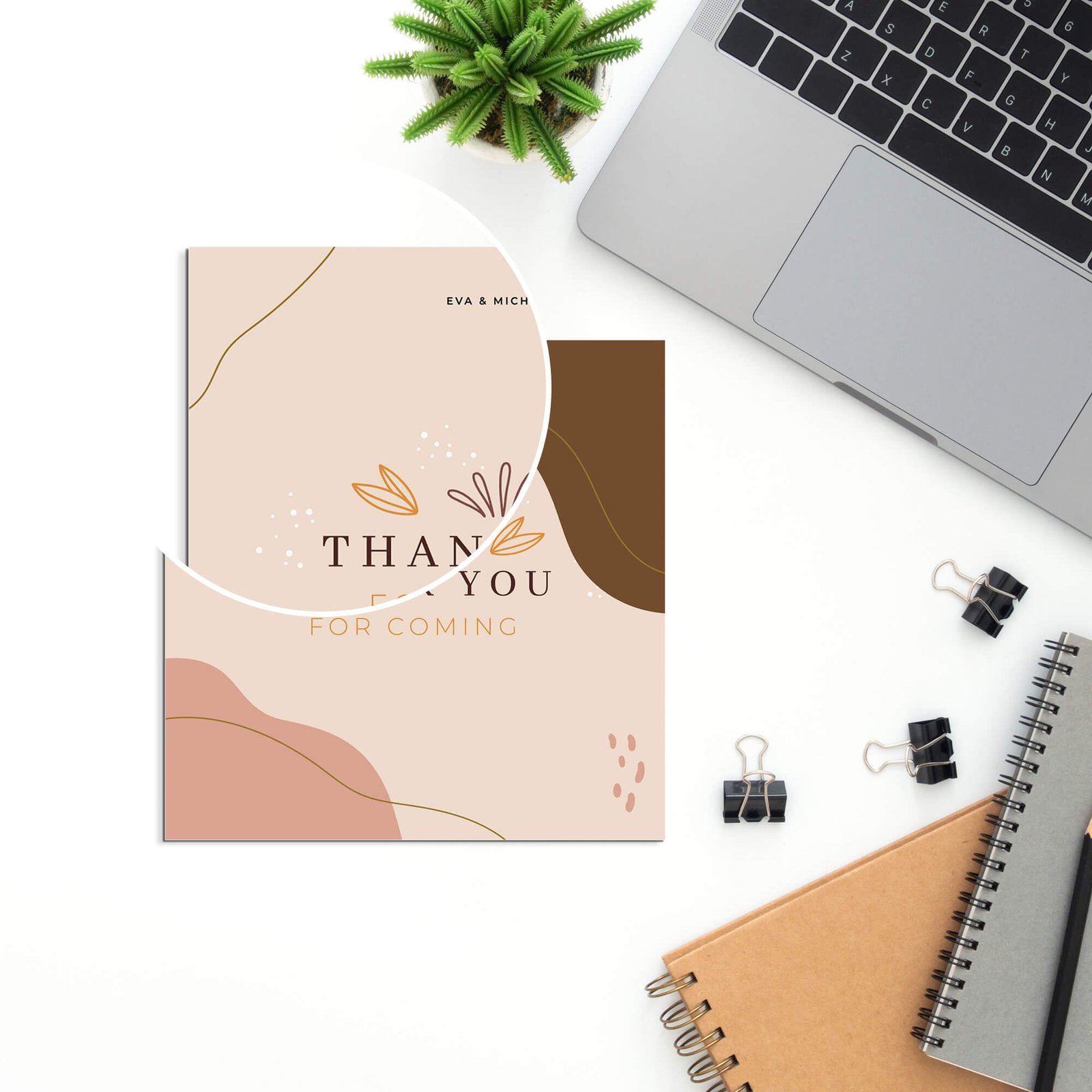 Close Up of a Free Square Card Mockup PSD Template