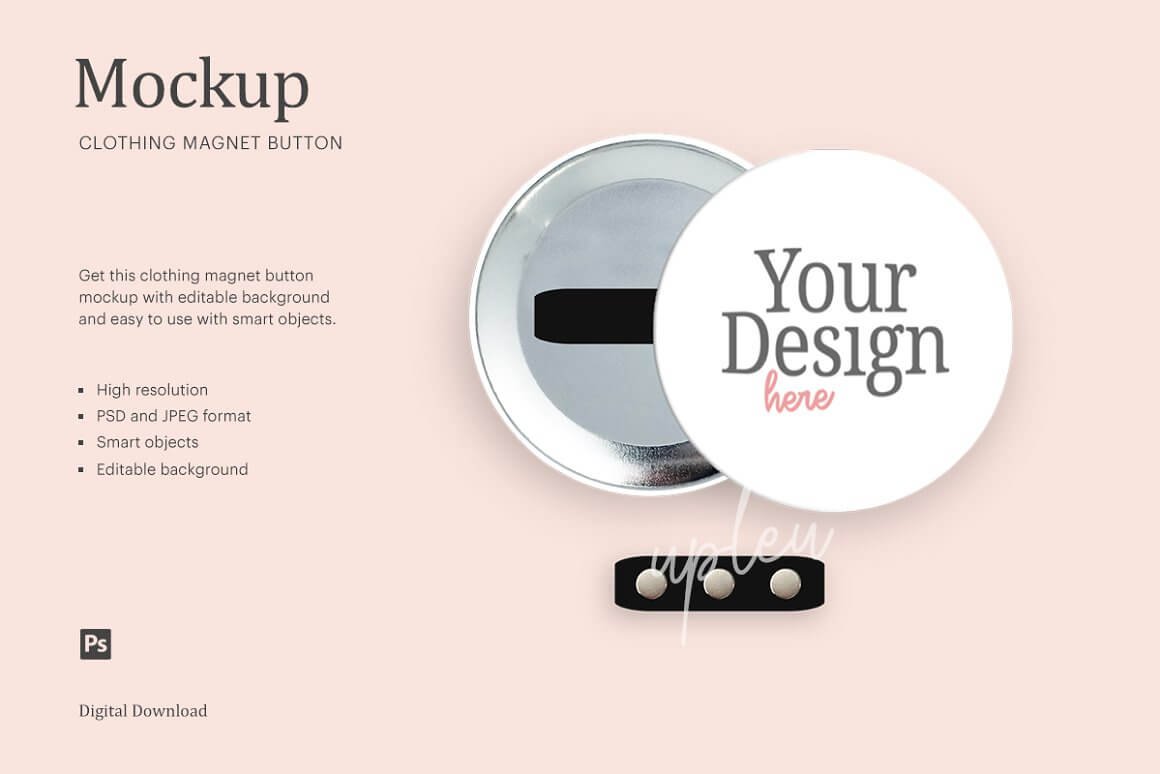 Clothing Magnet Button Mockup