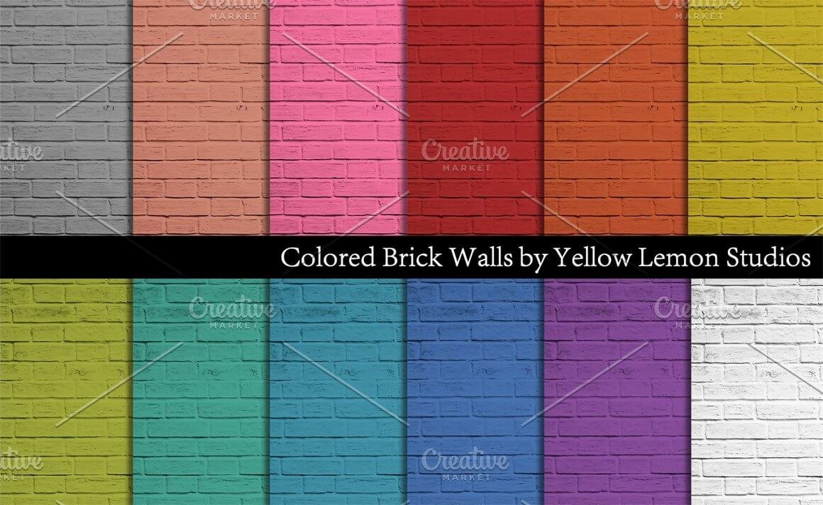 Colored Brick background papers