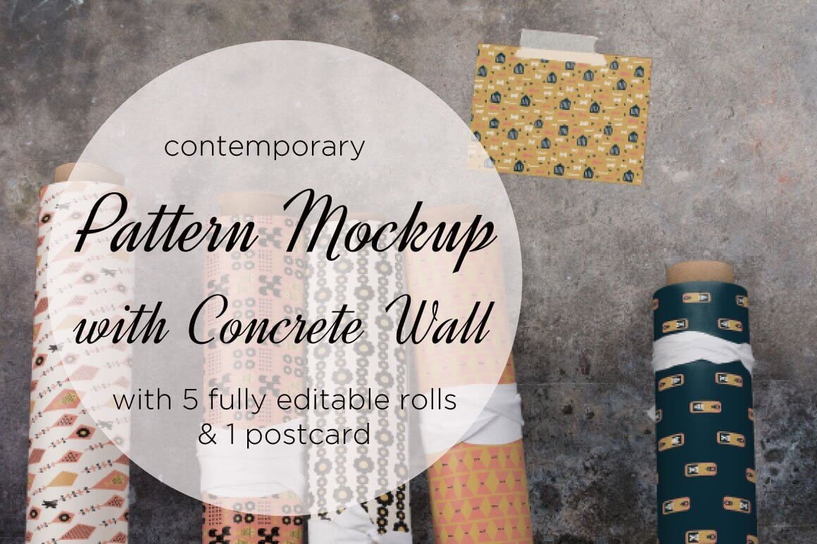 Concrete Wall Fabric Mockup