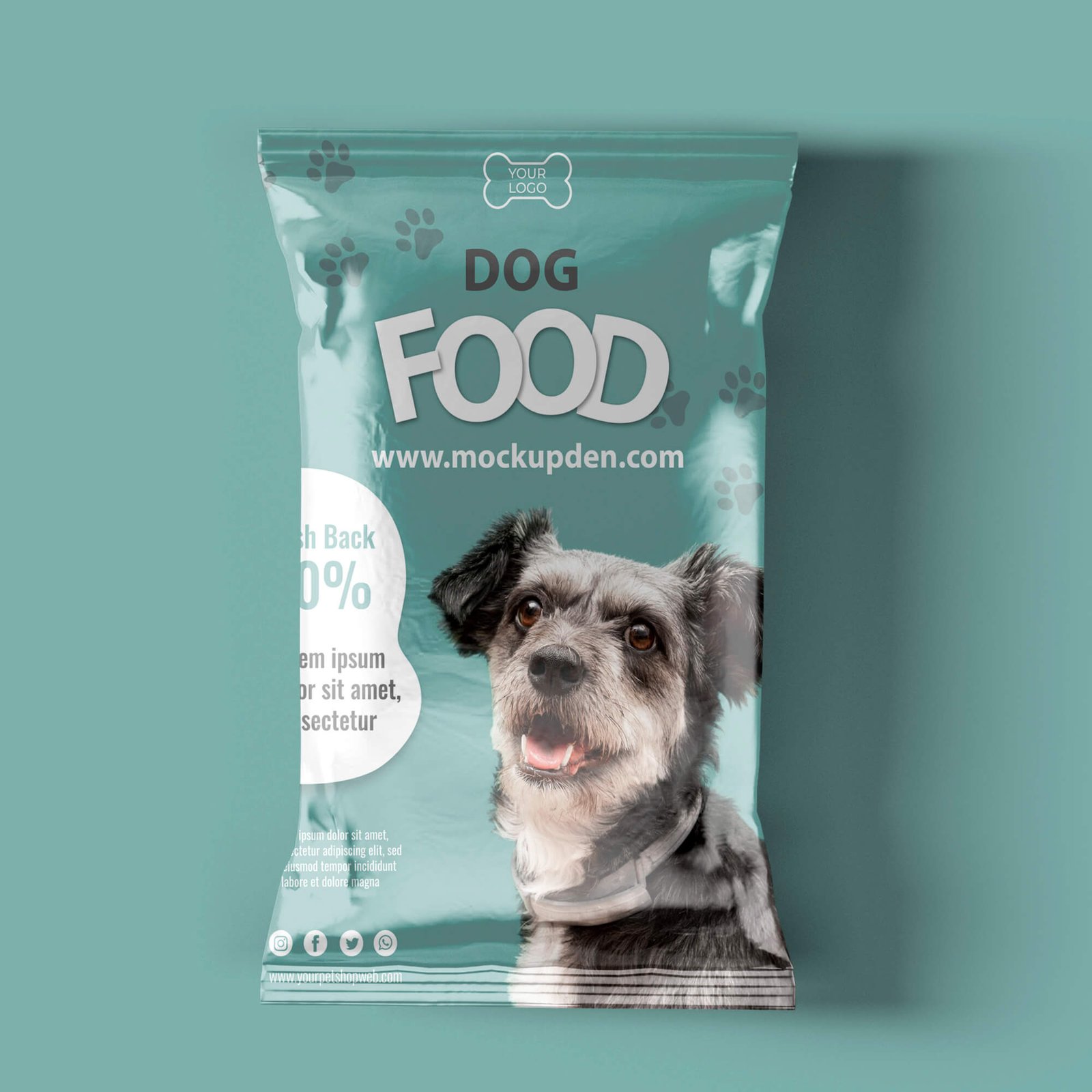 Design Free Dog Food Mockup PSD Template