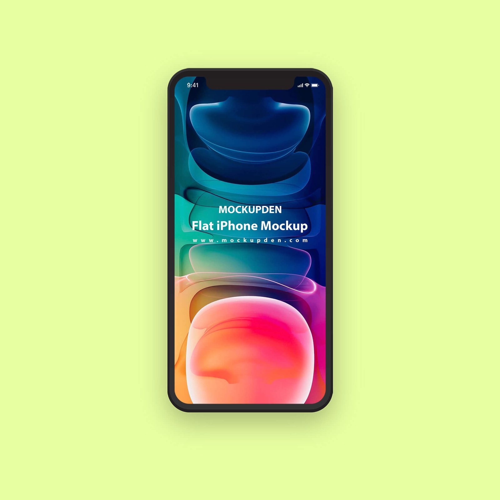 Design Free Flat iPhone Mockup PSD Template