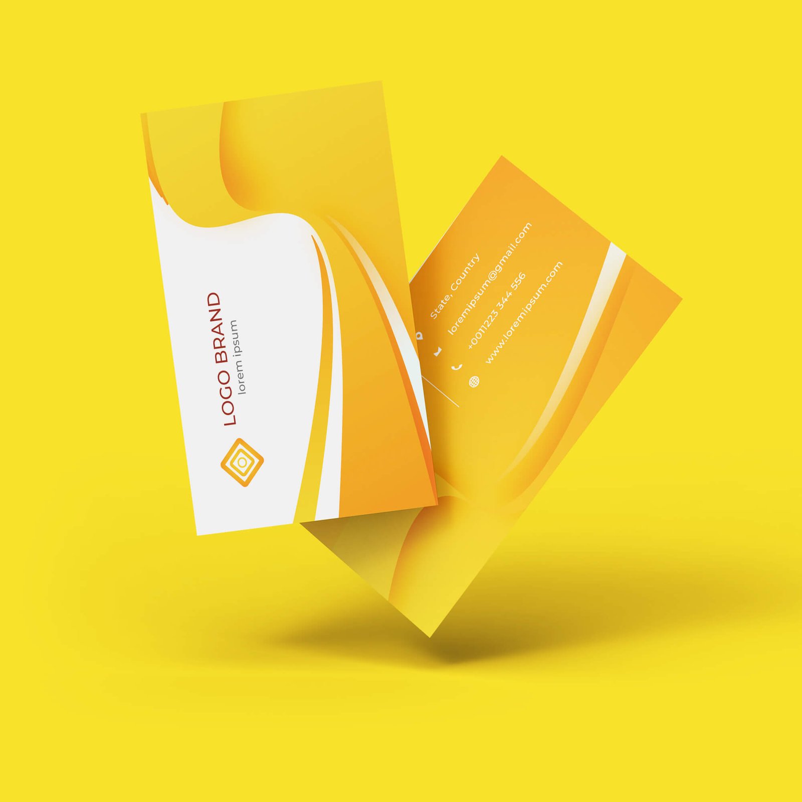 Design Free Floating Card Mockup PSD Template
