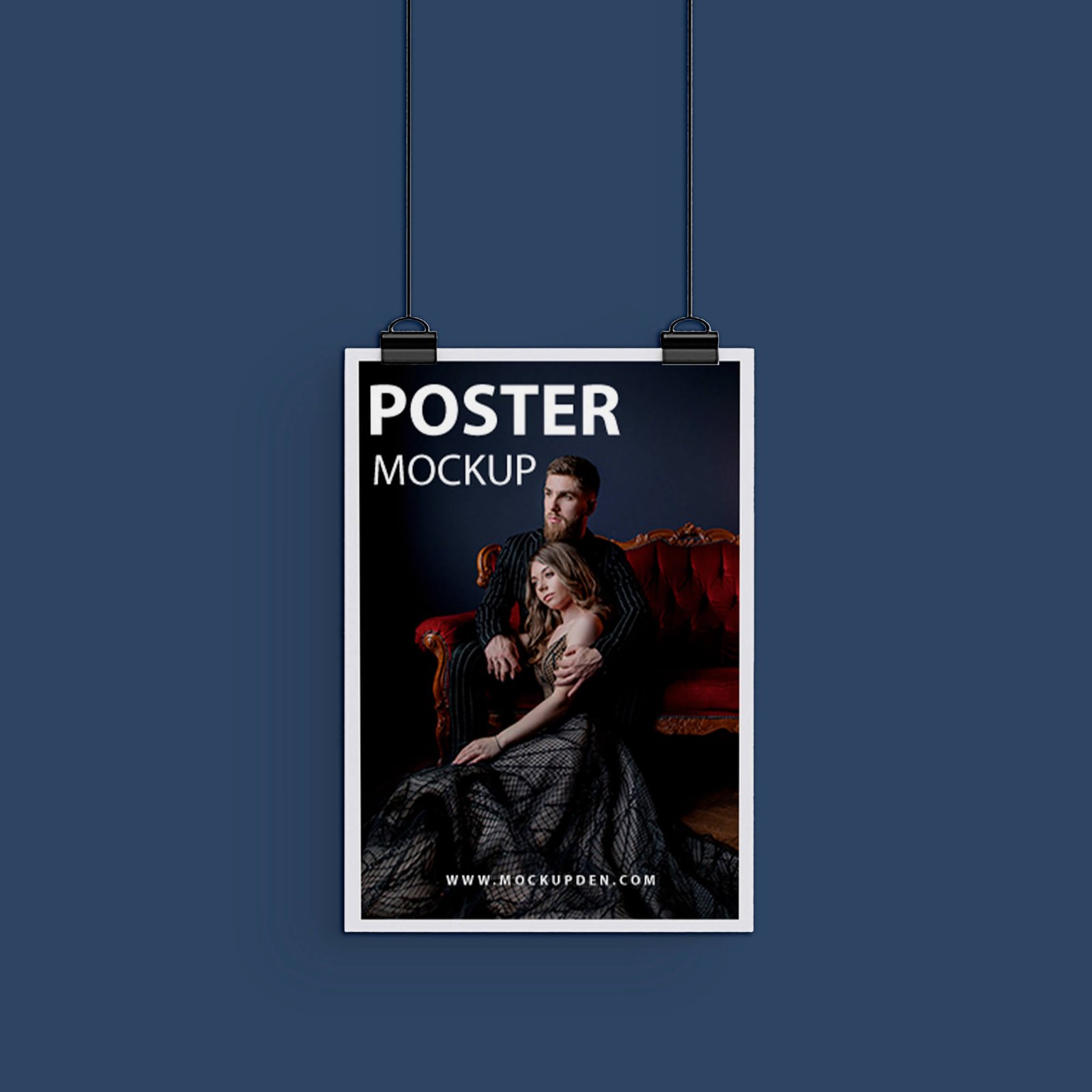Design Free Hanging Poster Mockup PSD Template