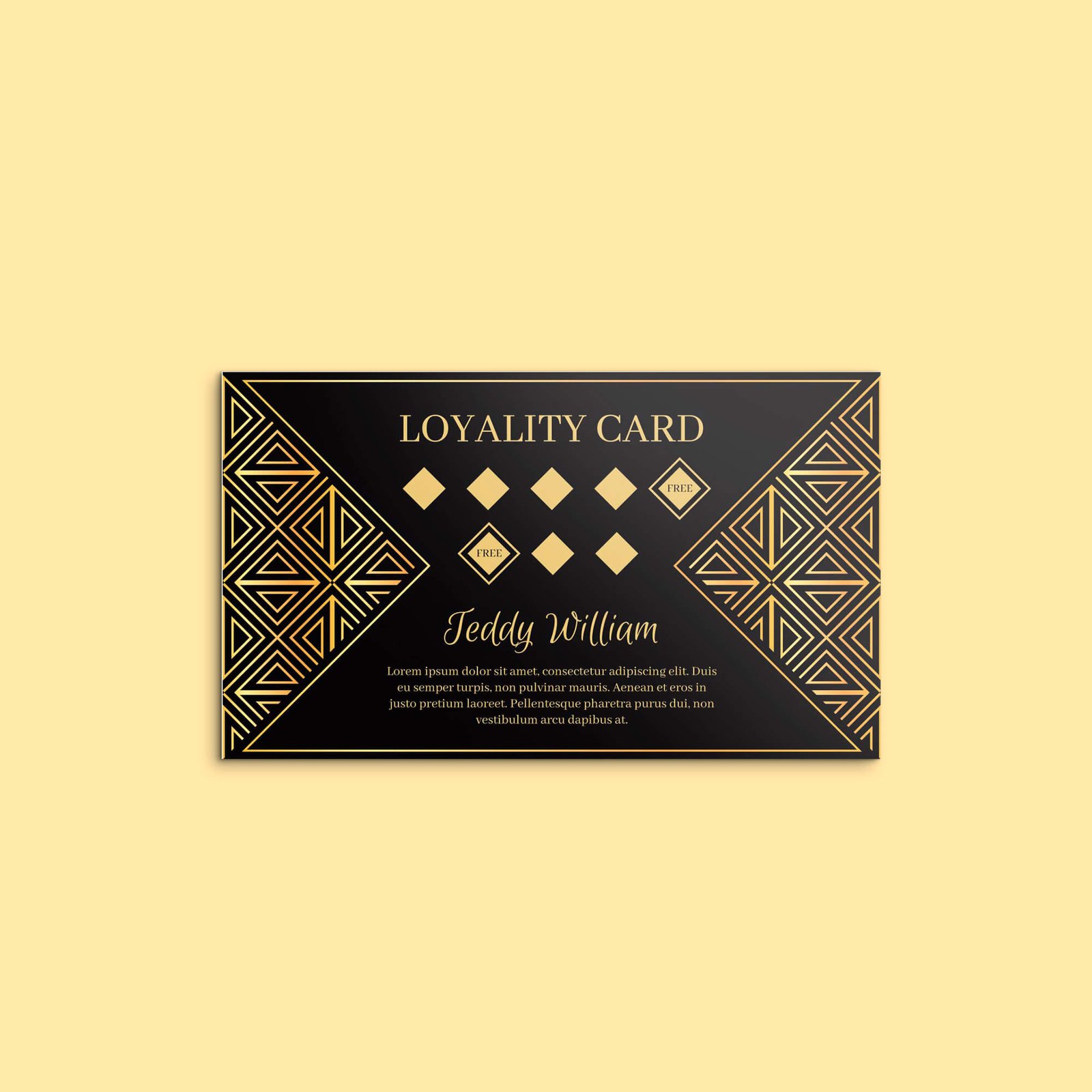 Design Free Loyalty Card Mockup PSD Template