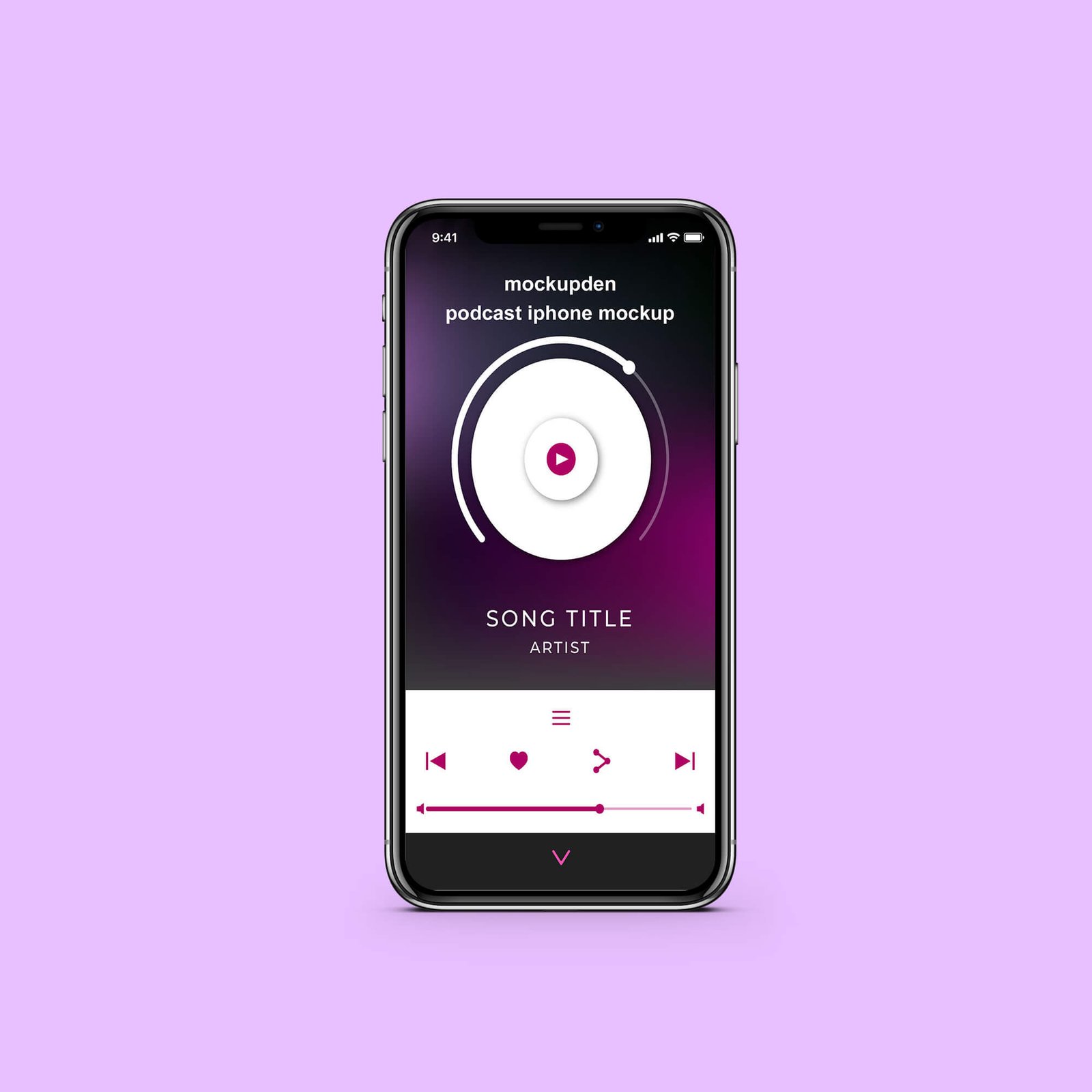 Design Free Podcast iPhone Mockup PSD Template