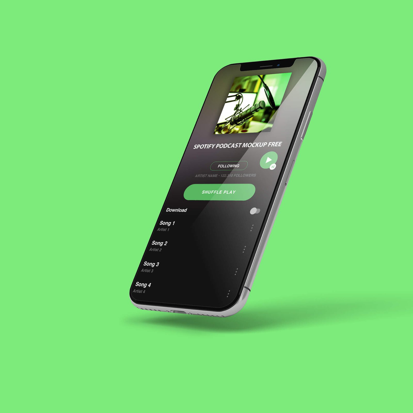 Design Free Spotify Podcast Mockup PSD Template
