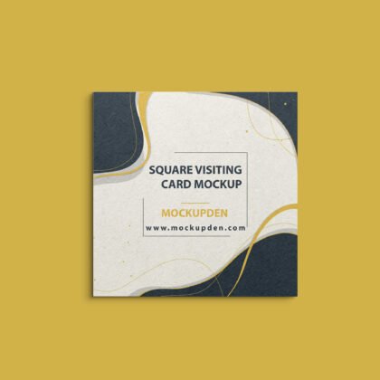 Square Pattern Visiting Card Free Square Visiting Card Mockup...