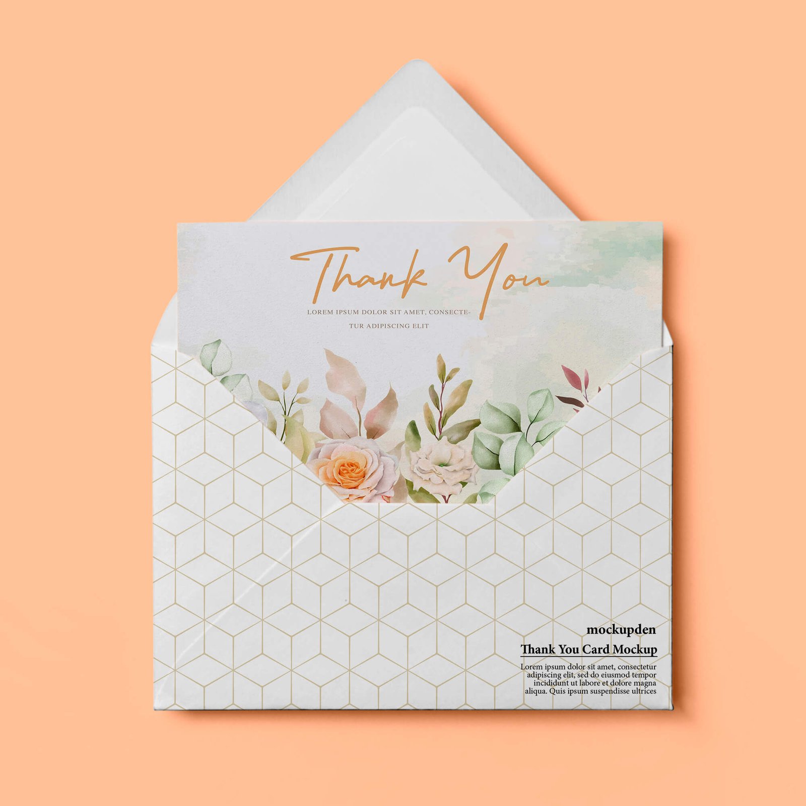Design Free Thank You Card Mockup PSD Template