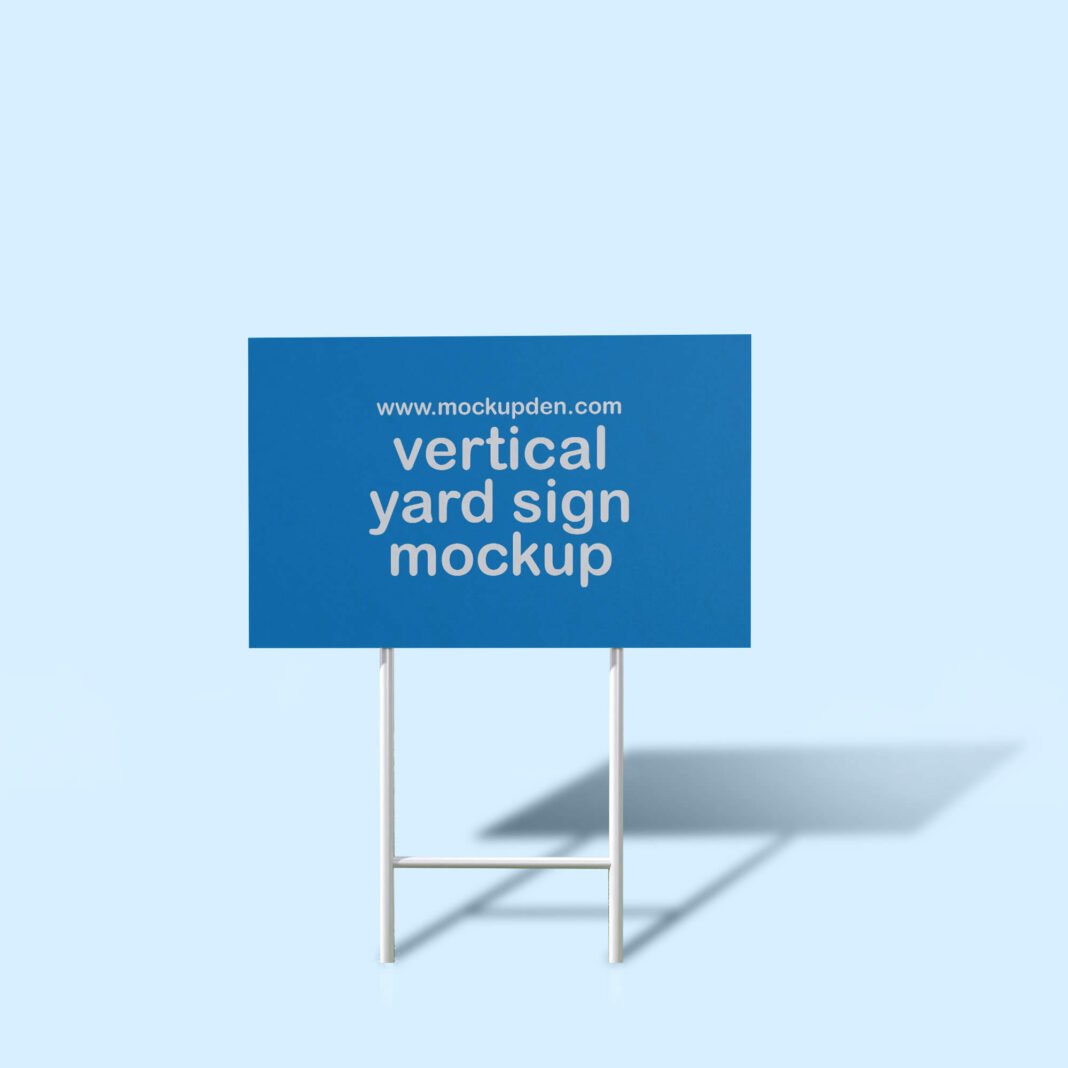 Free Vertical Yard Sign Mockup