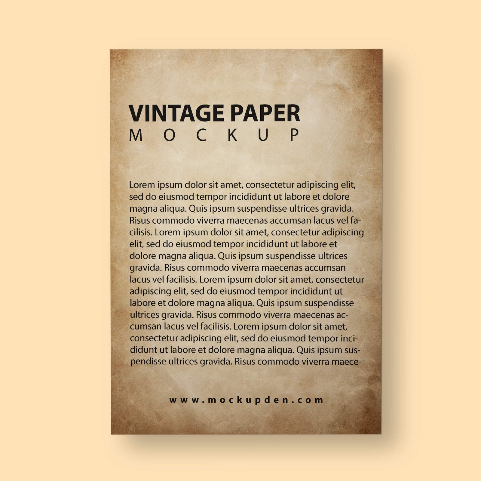 Design Free Vintage Paper Mockup PSD Template