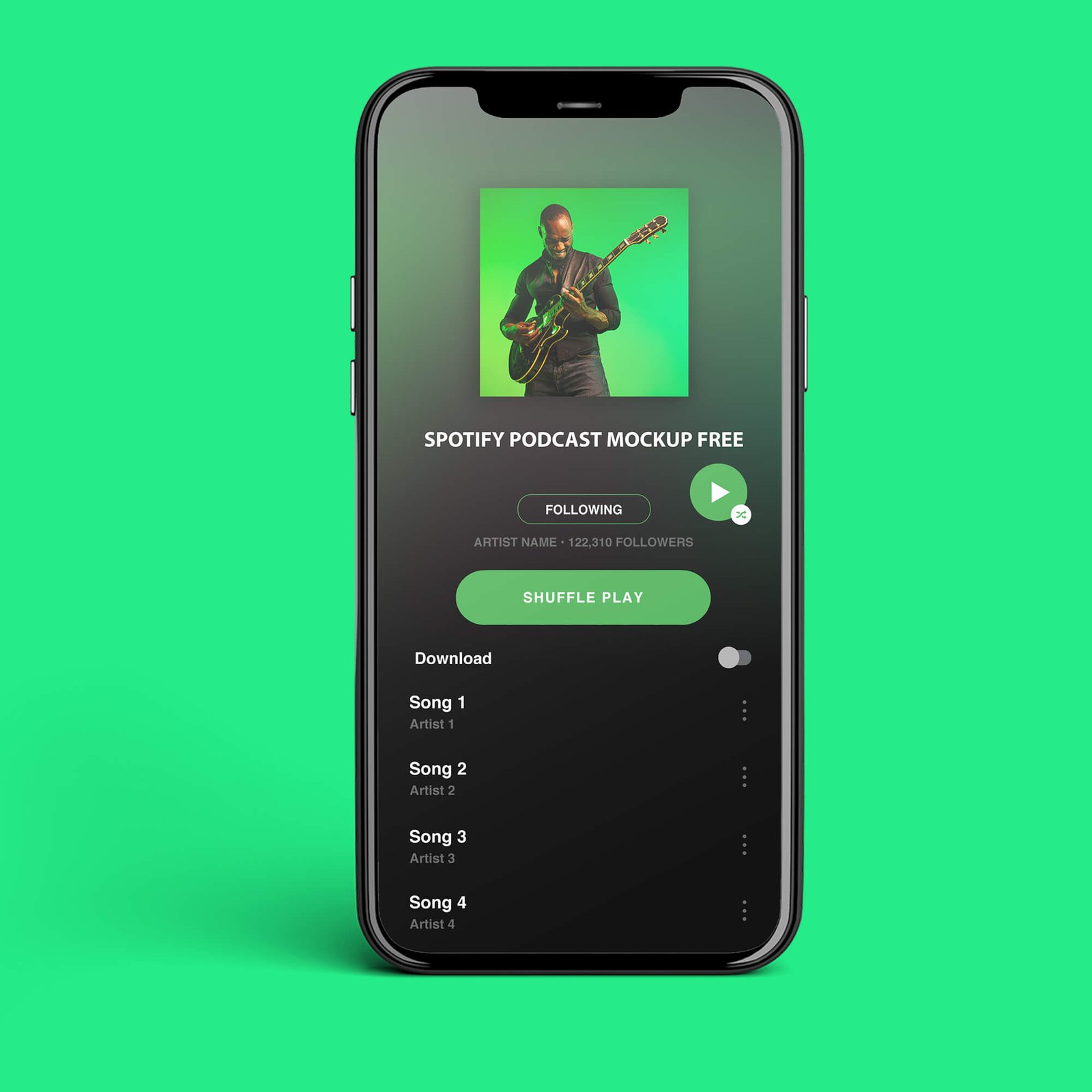 Design Spotify Podcast Mockup Free PSD Template