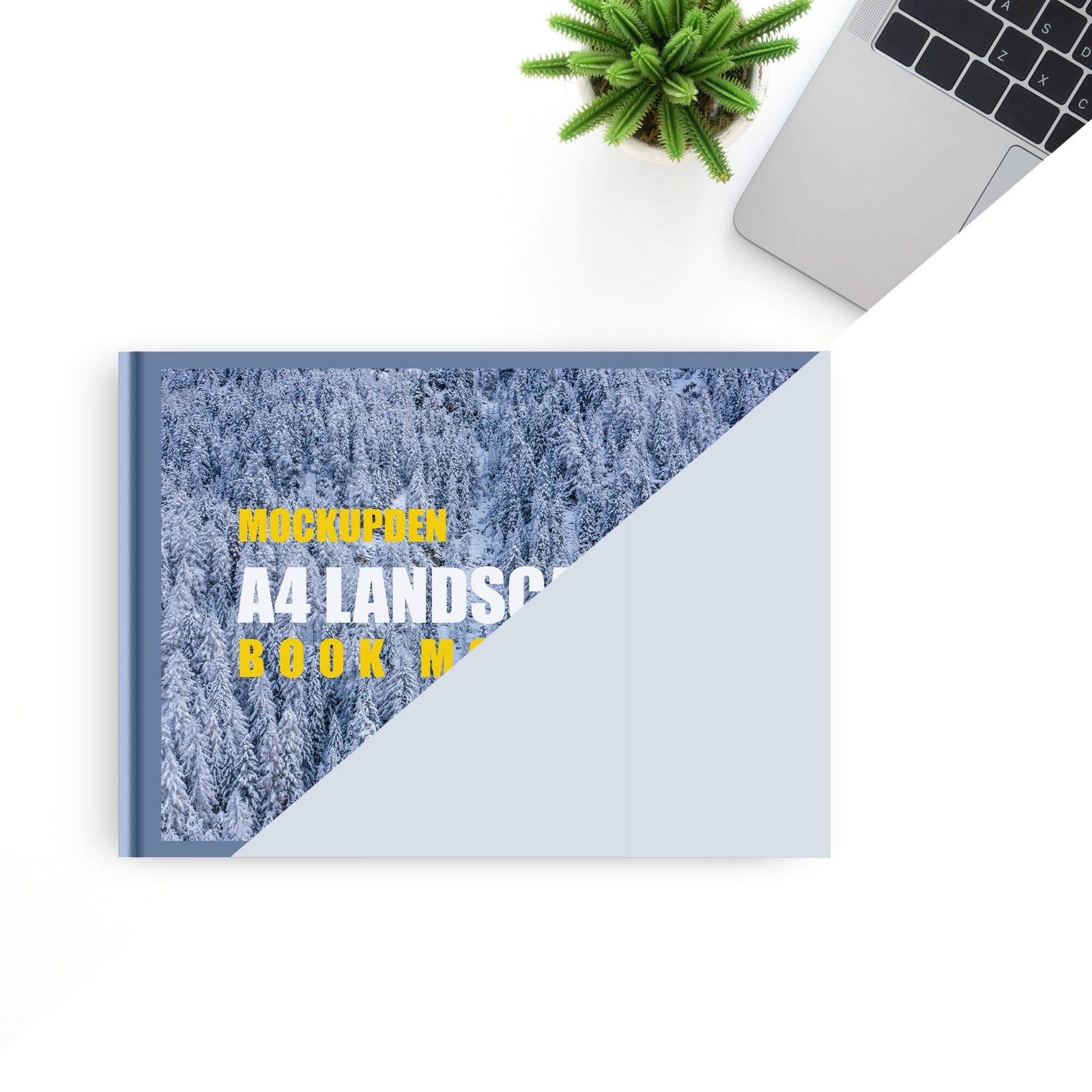 Editable Free A4 Landscape Book Mockup PSD Template