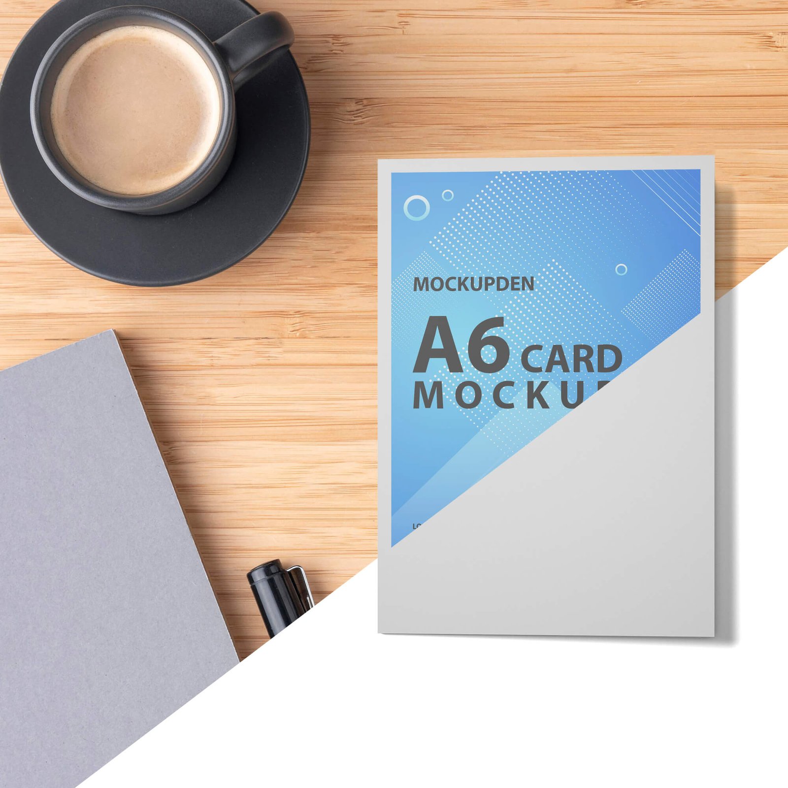 Editable Free A6 Card Mockup PSD Template