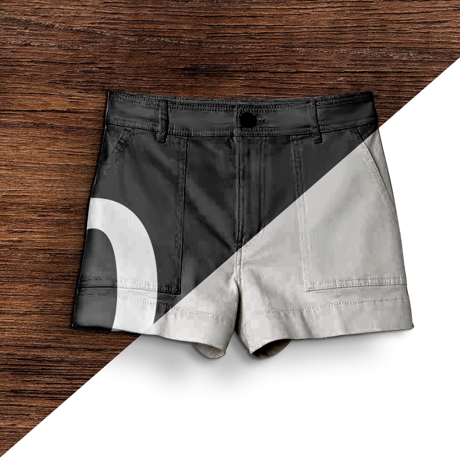 Editable Free Black Shorts Mockup PSD Template