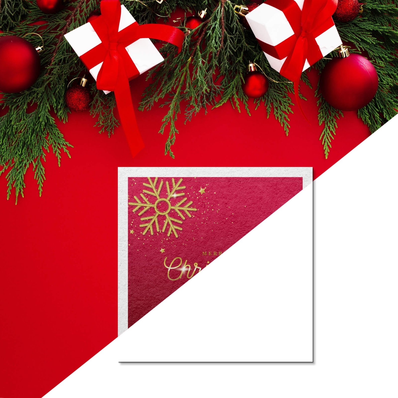 Editable Free Christmas Card Mockup PSD Template