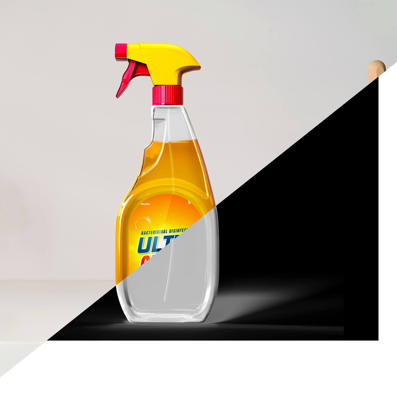 Editable Free Cleaning Spray Bottle Mockup PSD Template
