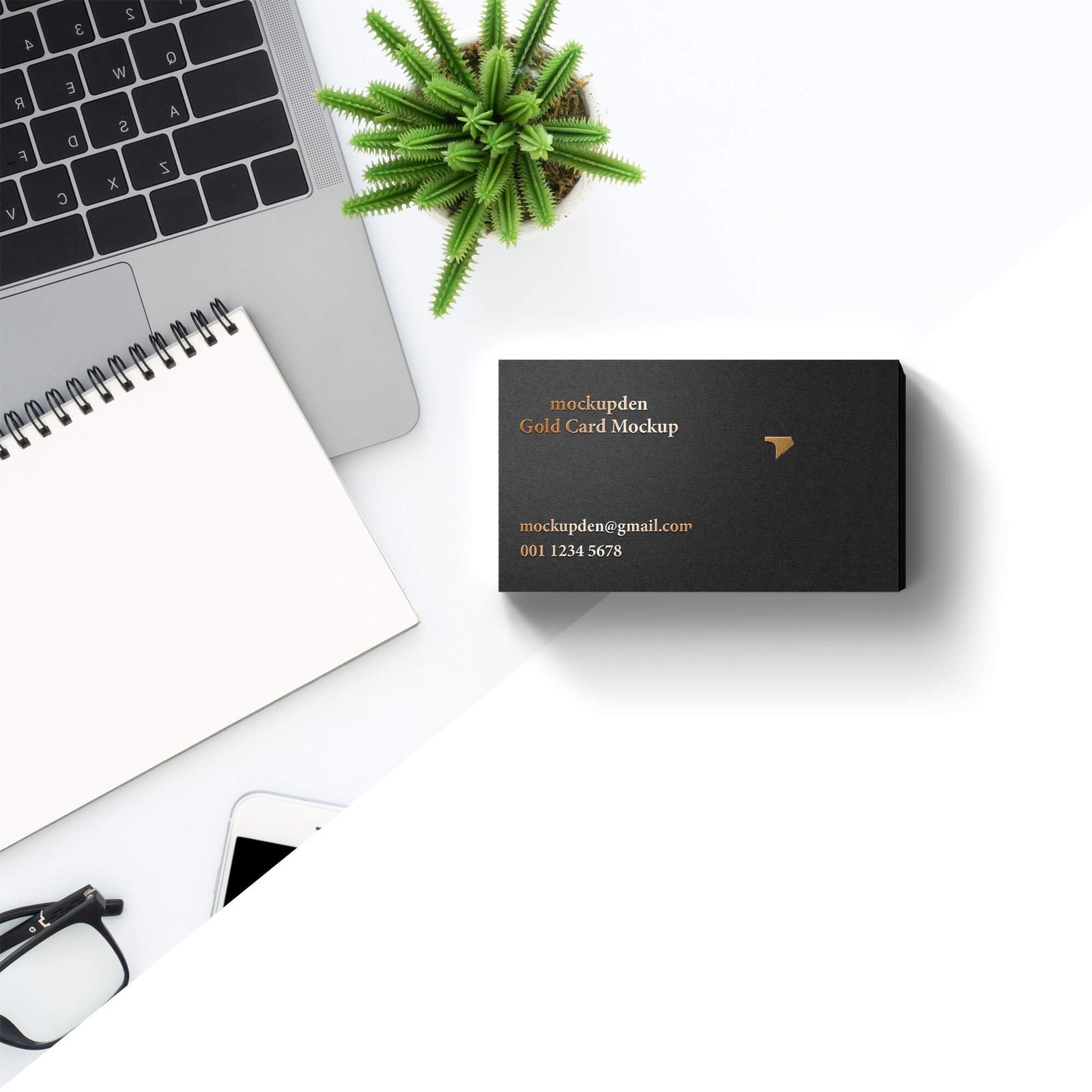 Editable Free Gold Card Mockup PSD Template