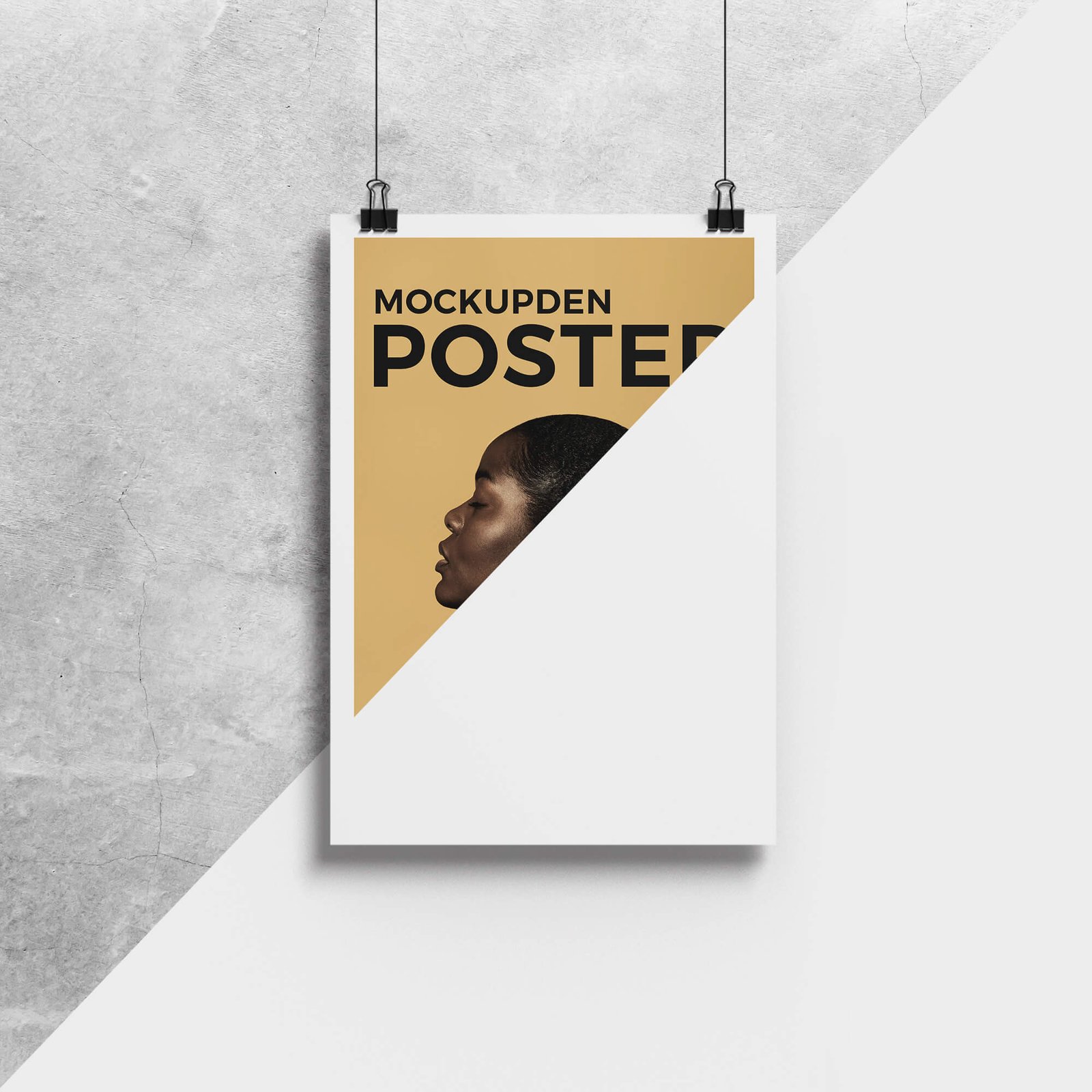 Editable Free Hanging Paper Mockup PSD Template