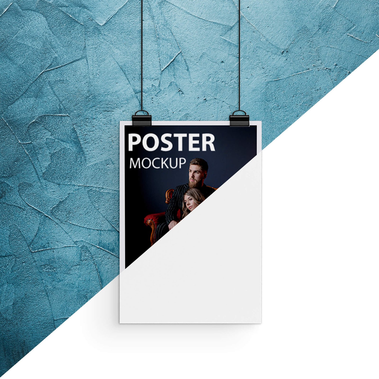 Editable Free Hanging Poster Mockup PSD Template