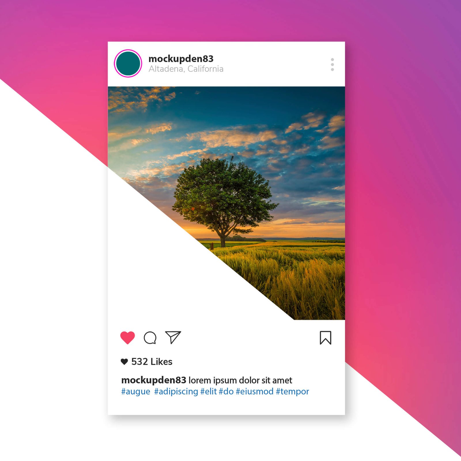Editable Free Instagram Frame Mockup PSD Template
