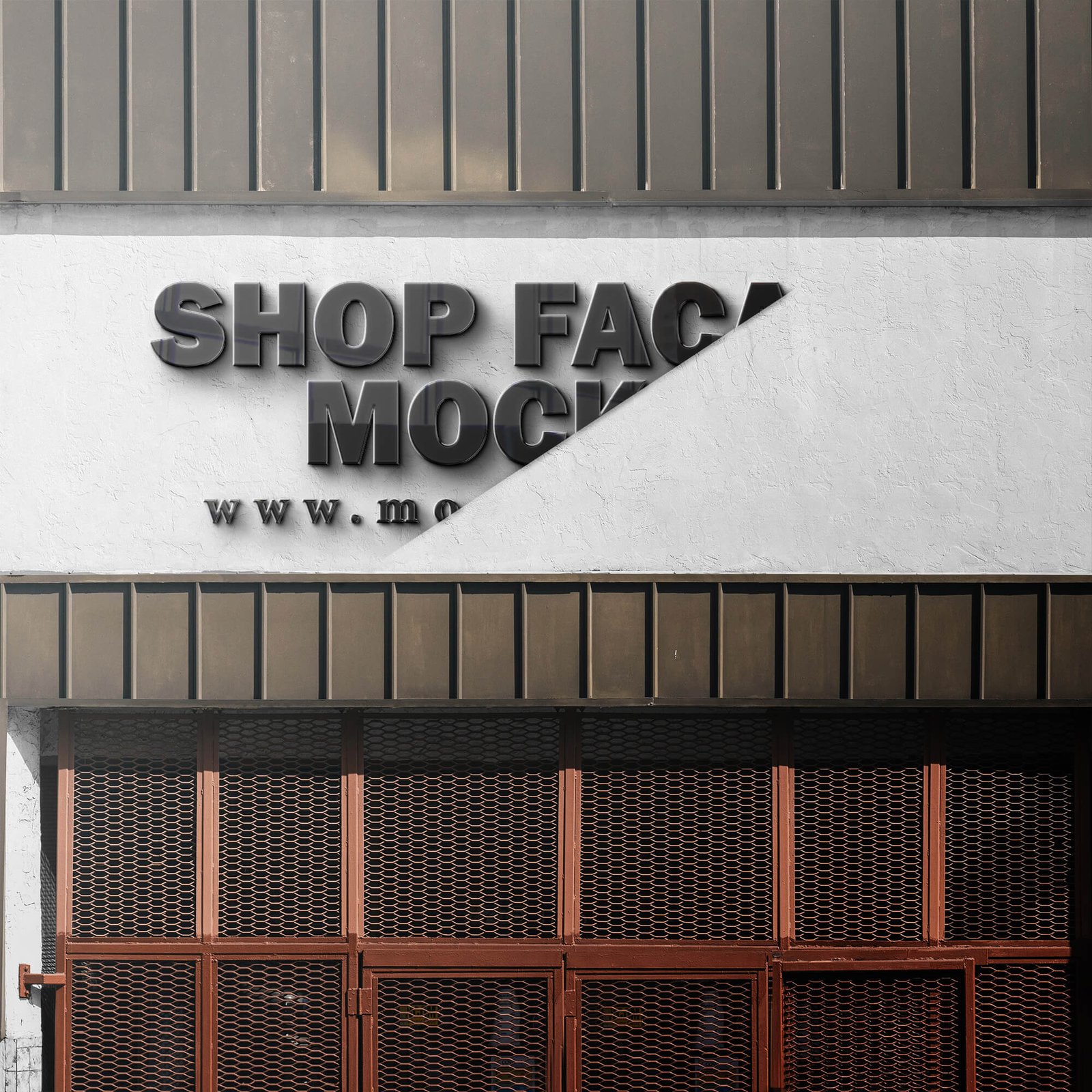 Editable Free Shop Facade Mockup PSD Template