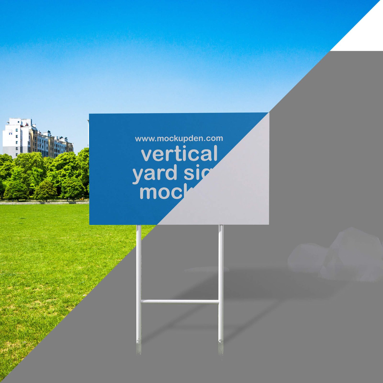 Editable Free Vertical Yard Sign Mockup PSD Template