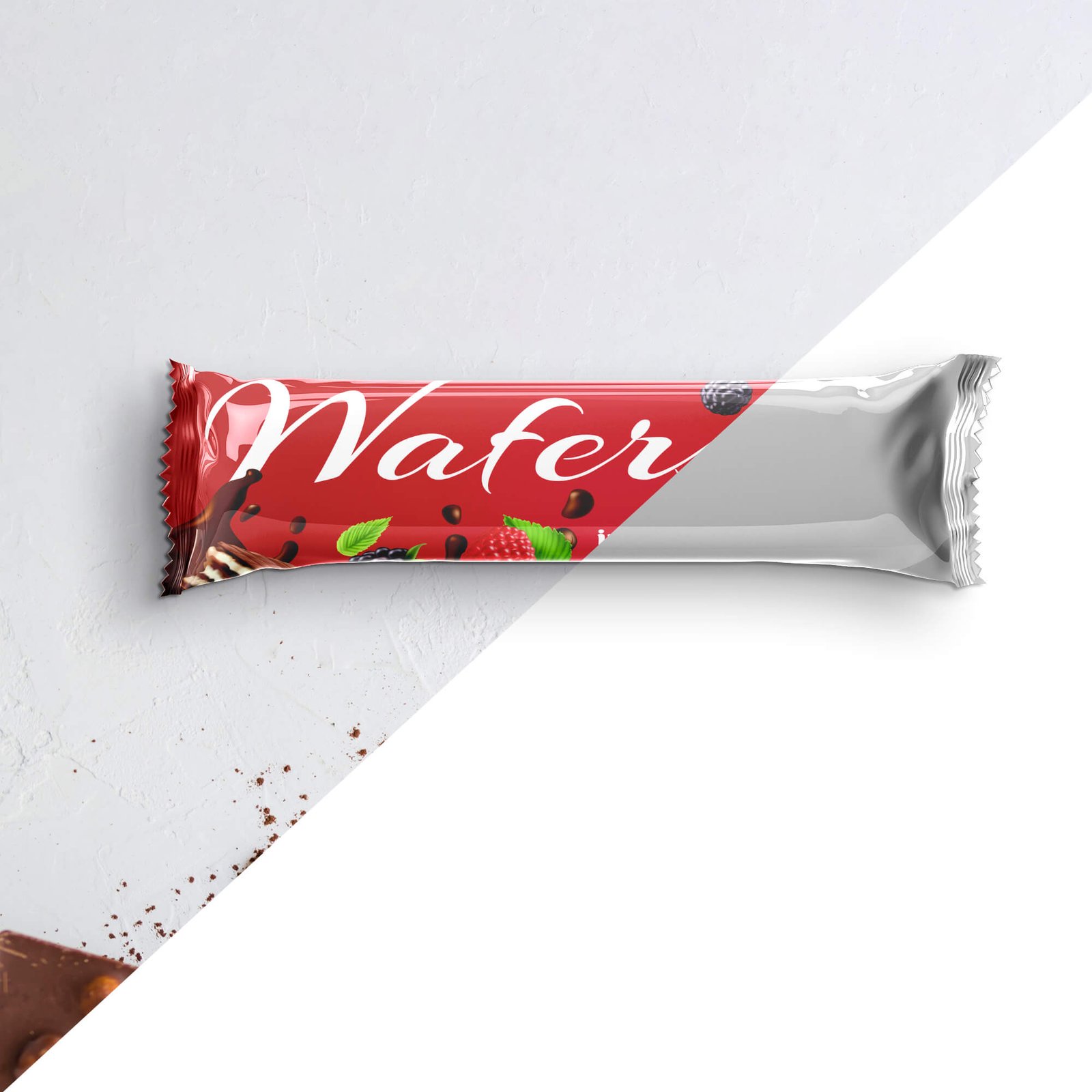 Editable Free Wafer Packet Mockup PSD Template