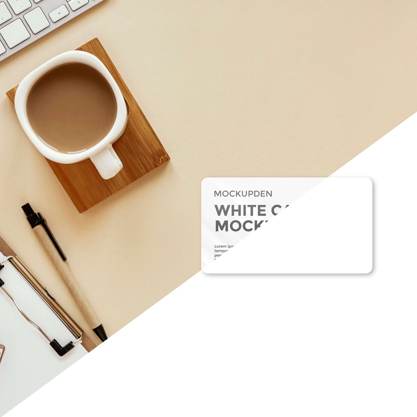 Editable Free White Card Mockup PSD Template