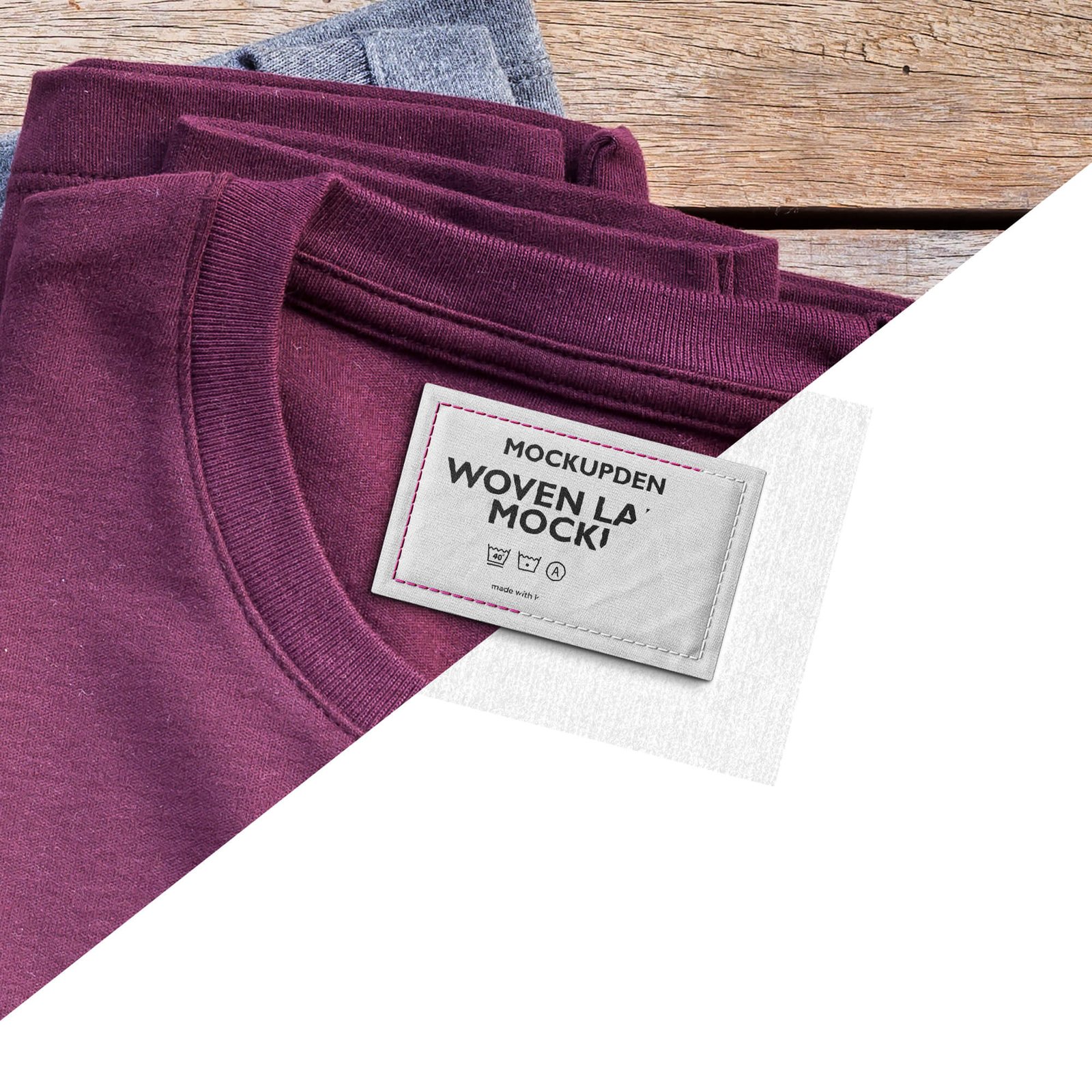 Editable Free Woven Label Mockup PSD Template