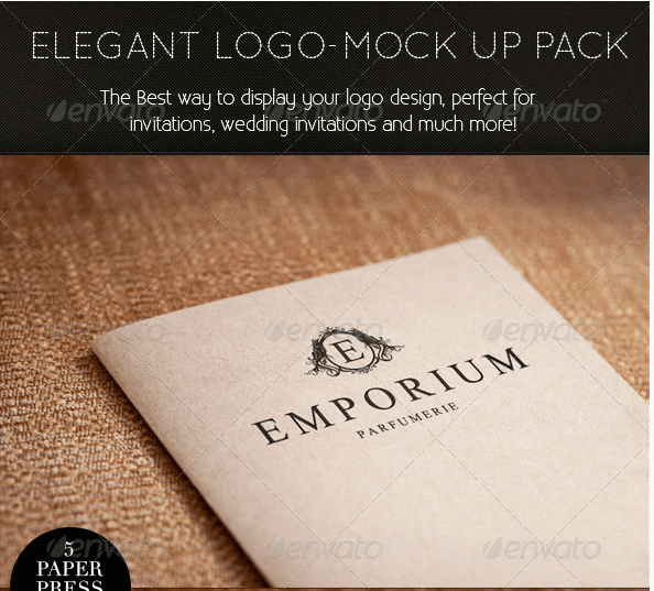 Elegant Paper-press Logo Presentation Mock-up