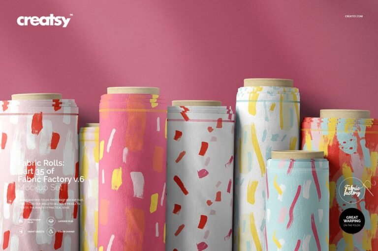 20+ Fantastic Fabric Rolls Mockup PSD Templates