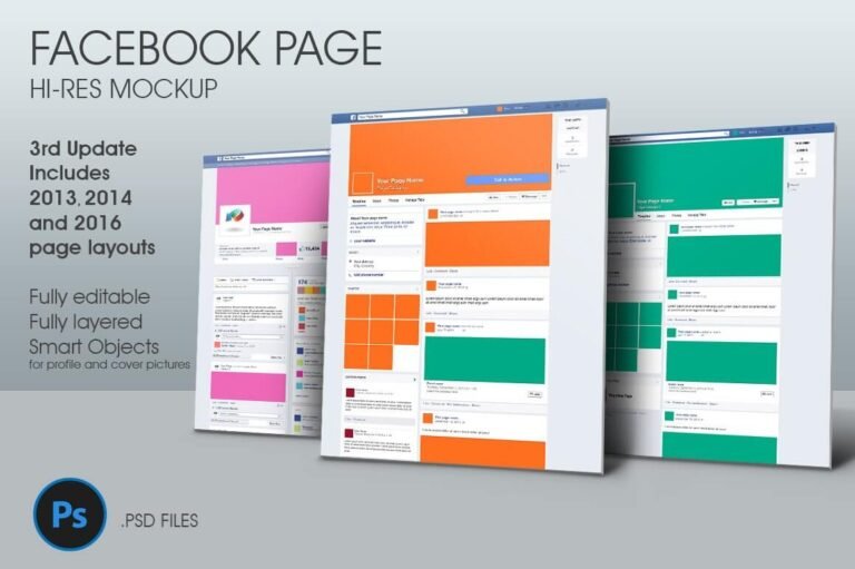 19+ Brandable Facebook Page Mockup PSD Templates
