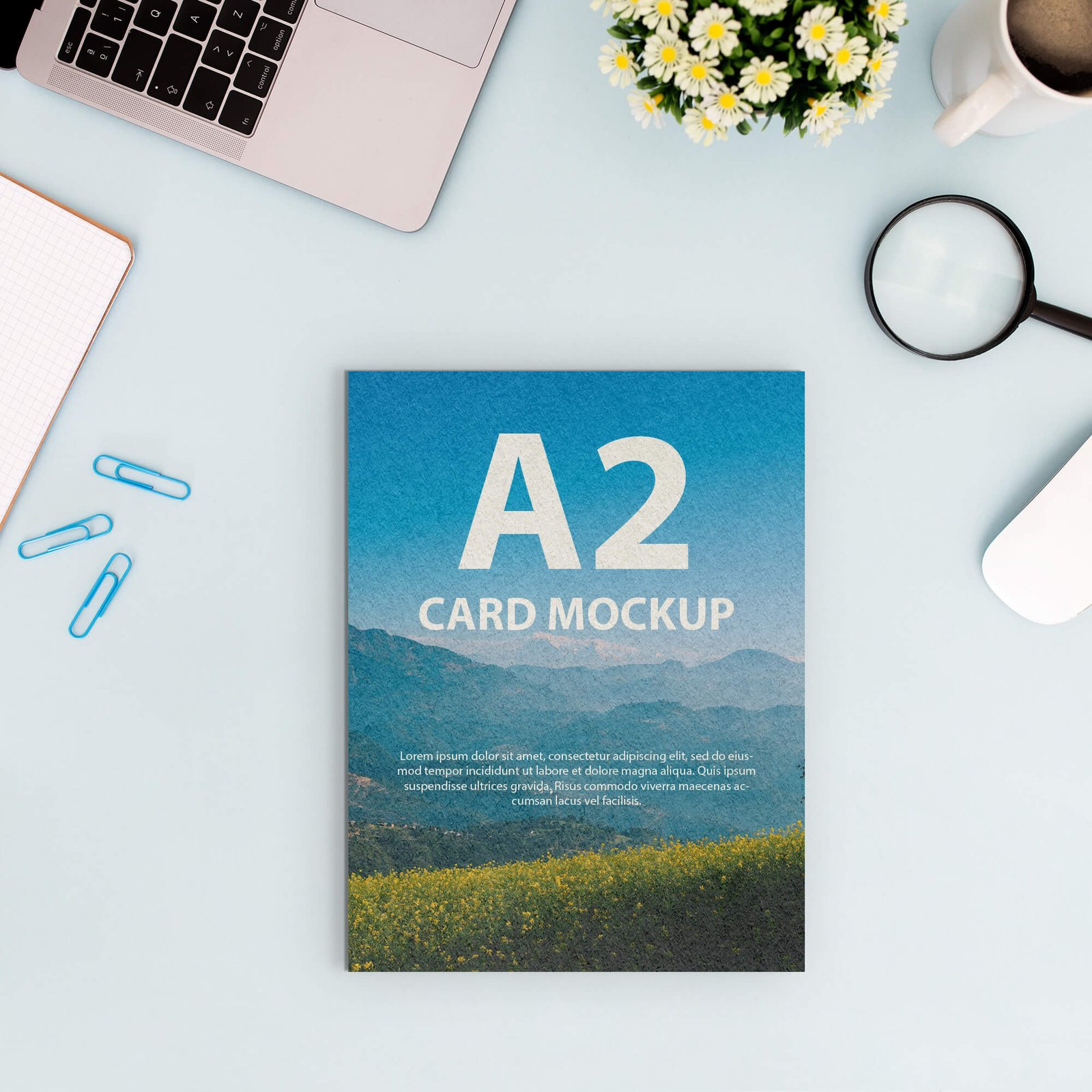 Free A20 Card Mockup Template For A2 Card Template