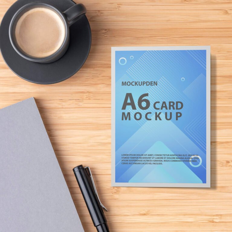 Free A6 Card Mockup PSD Template