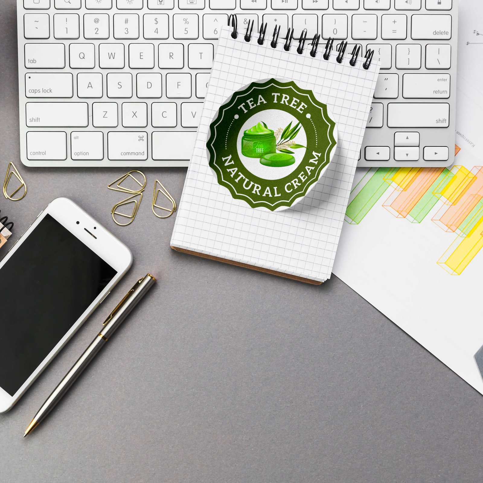 Free Adhesive Sticker Mockup PSD Template