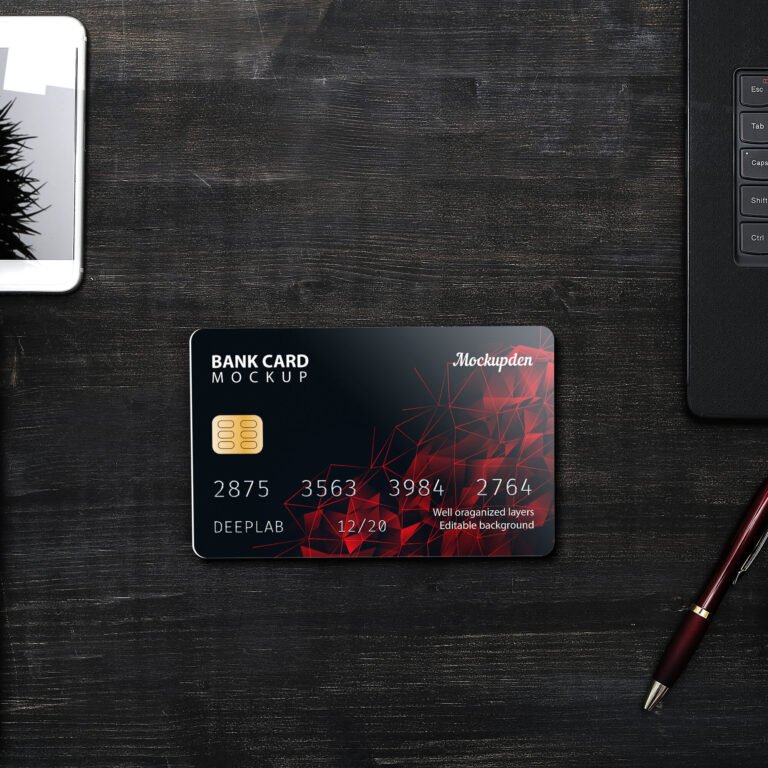 Free Bank Card Mockup PSD Template