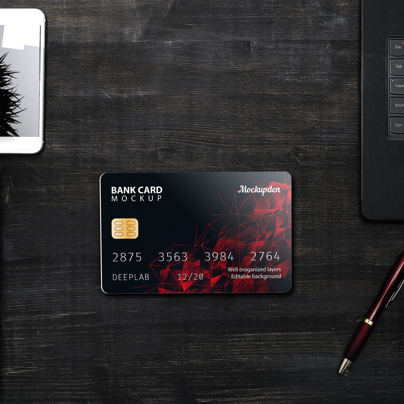 Free Bank Card Mockup PSD Template (1)